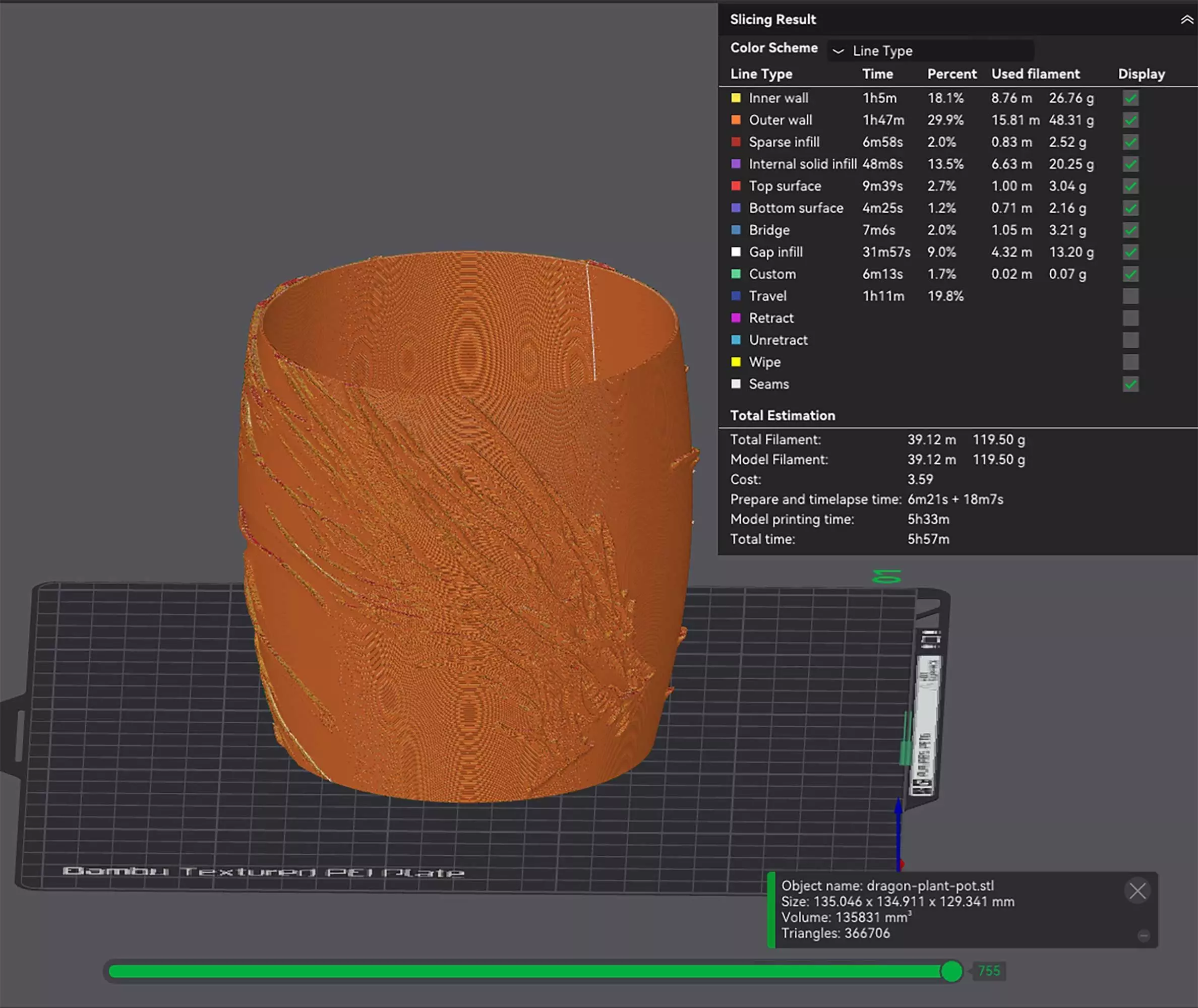Dragon Plant Pot with Drainage No Supports Unique Garden Planter 3D print model_9