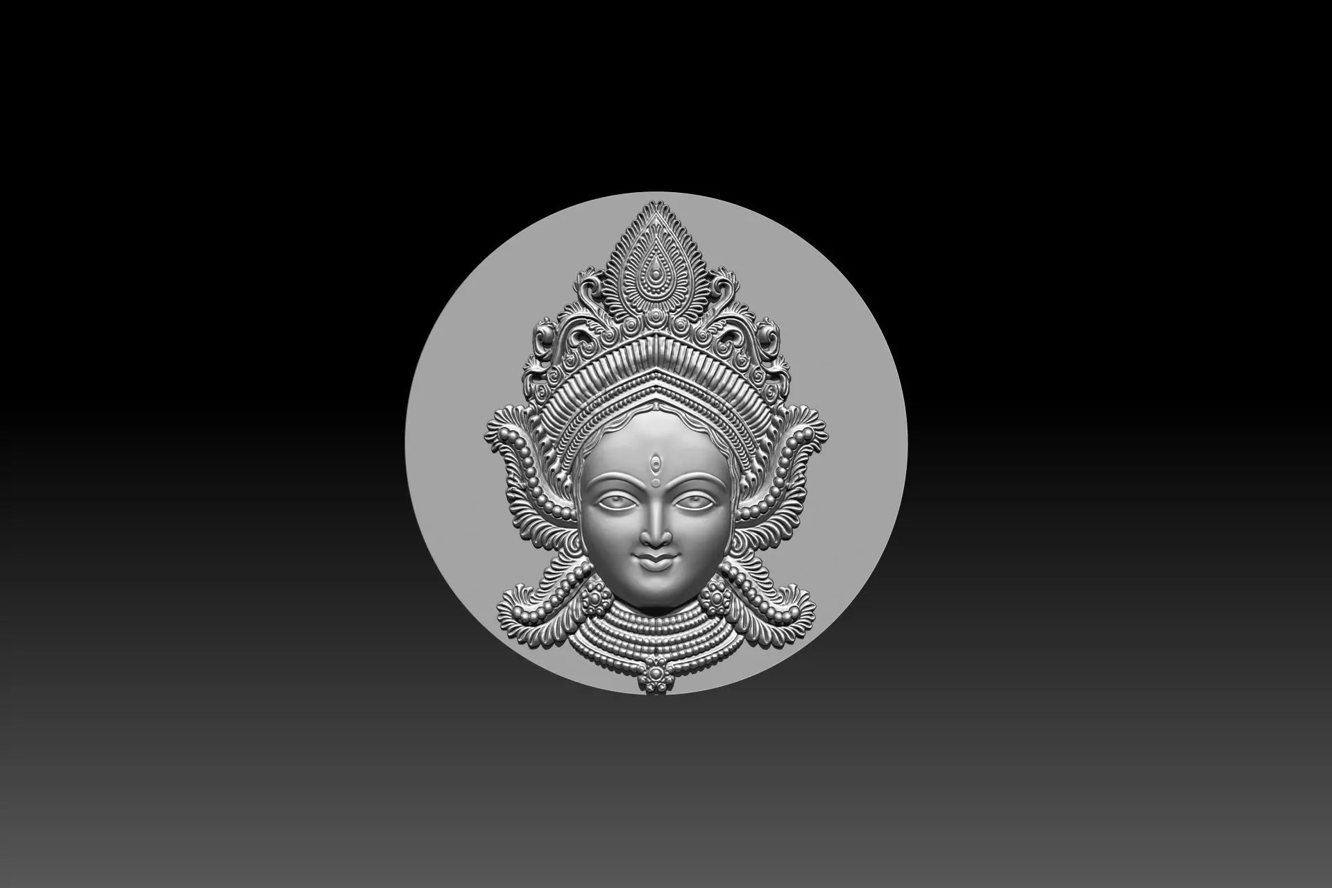 Durga Mata model designed for CNC wood carving and printing 3D print model