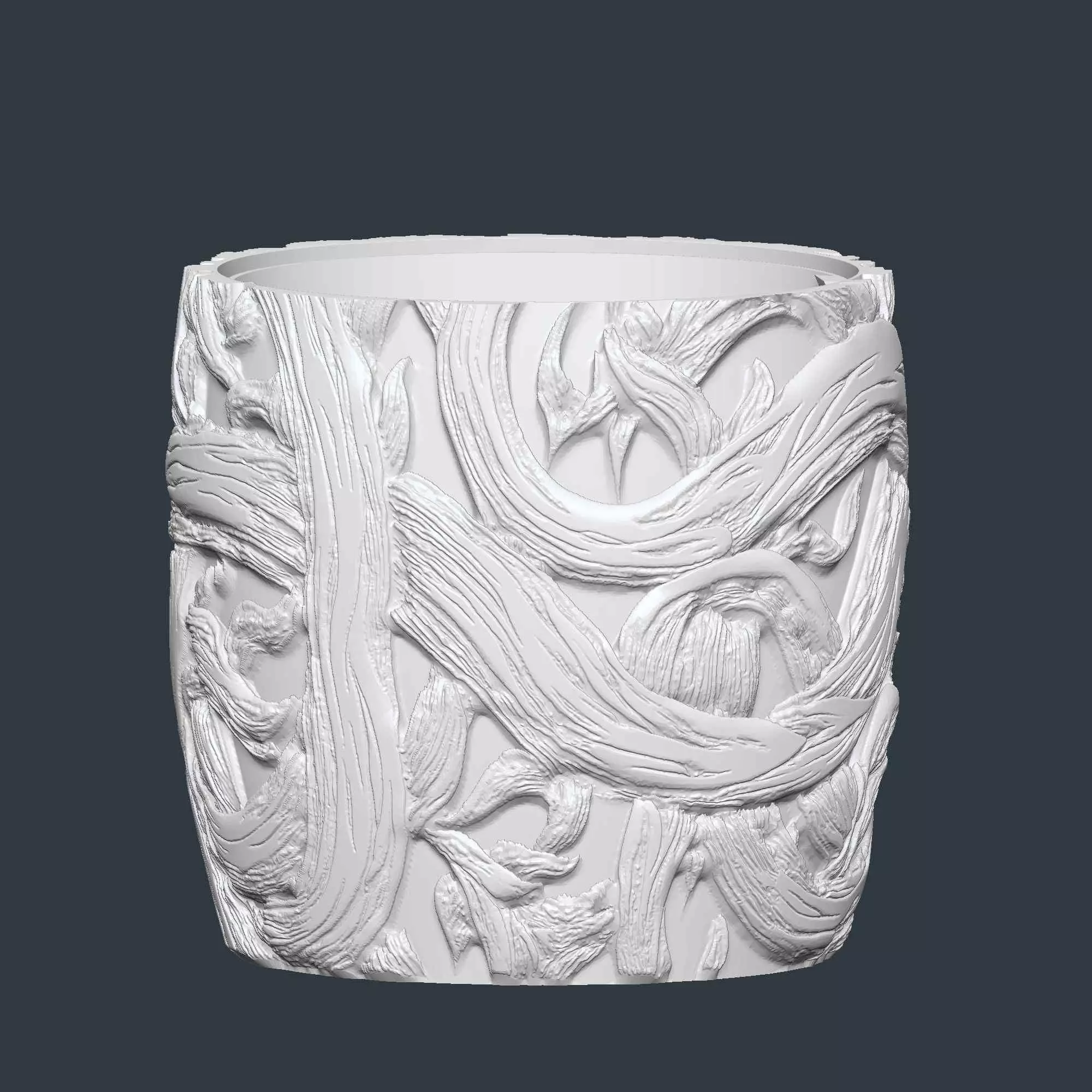 Branch Woven Plant Pot with Drainage No Supports Natural Planter 3D print model_8