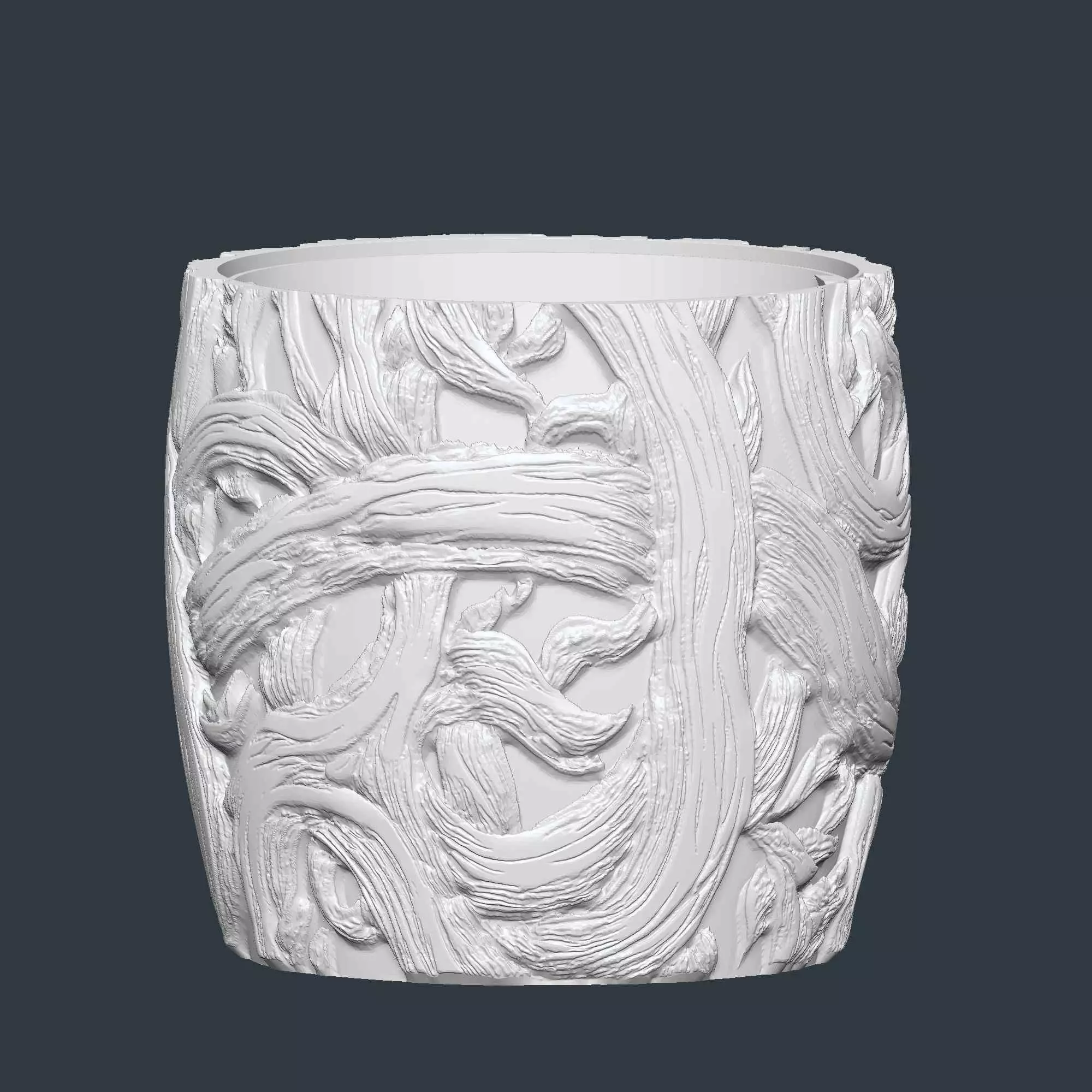 Branch Woven Plant Pot with Drainage No Supports Natural Planter 3D print model_7
