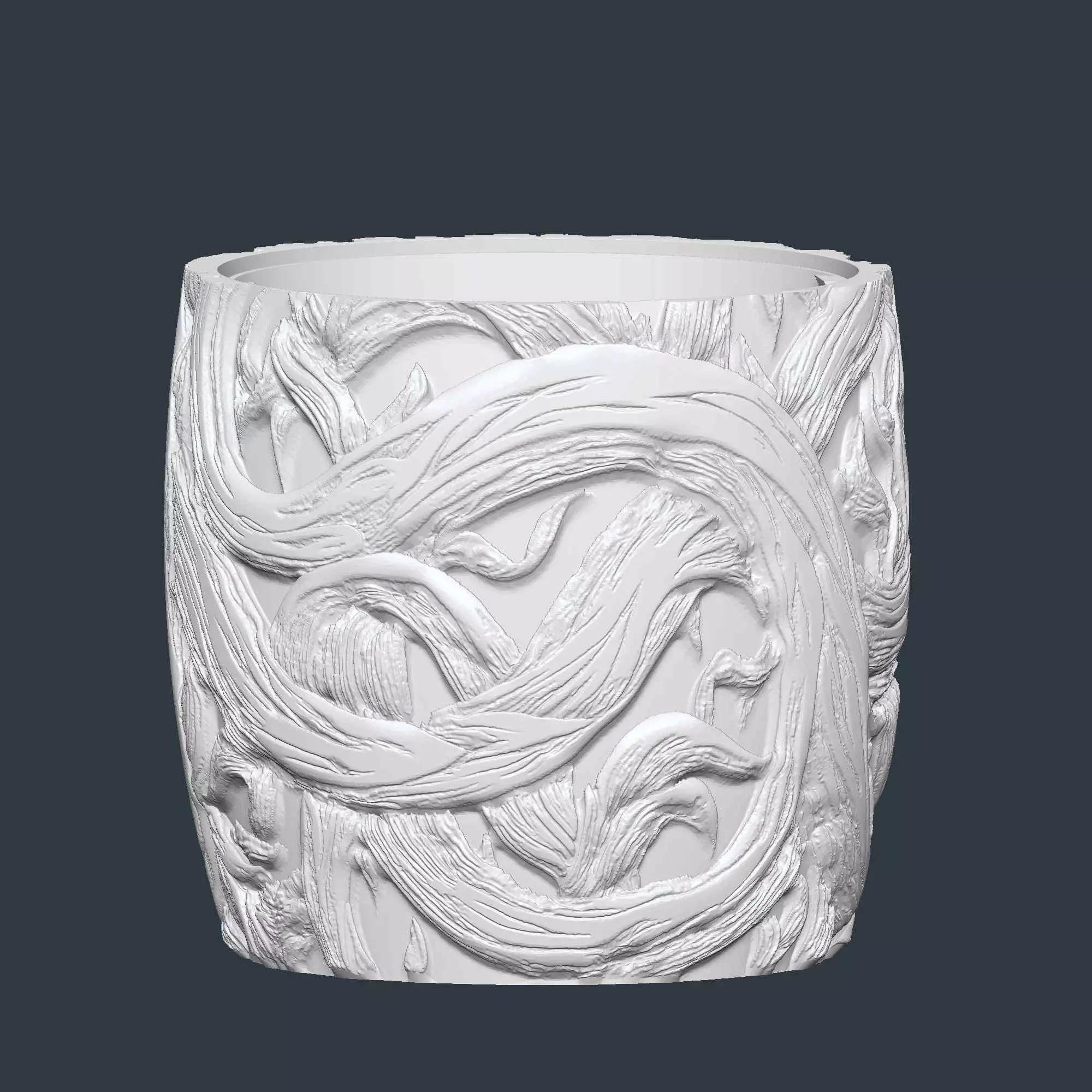 Branch Woven Plant Pot with Drainage No Supports Natural Planter 3D print model_9