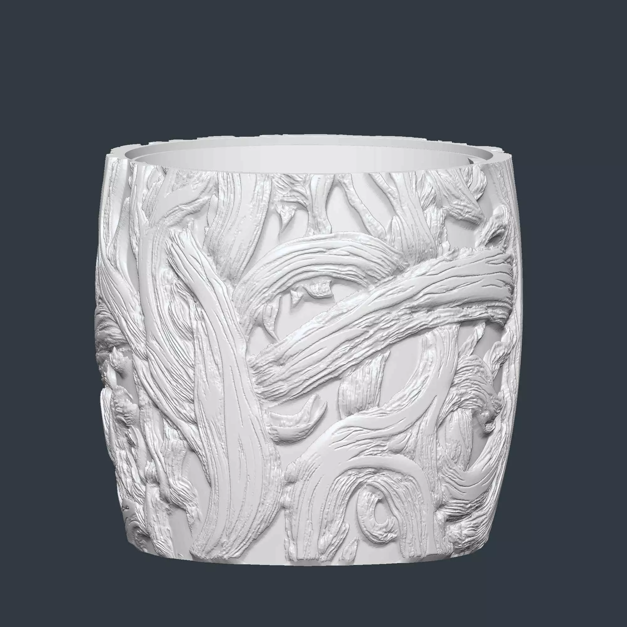 Branch Woven Plant Pot with Drainage No Supports Natural Planter 3D print model_6
