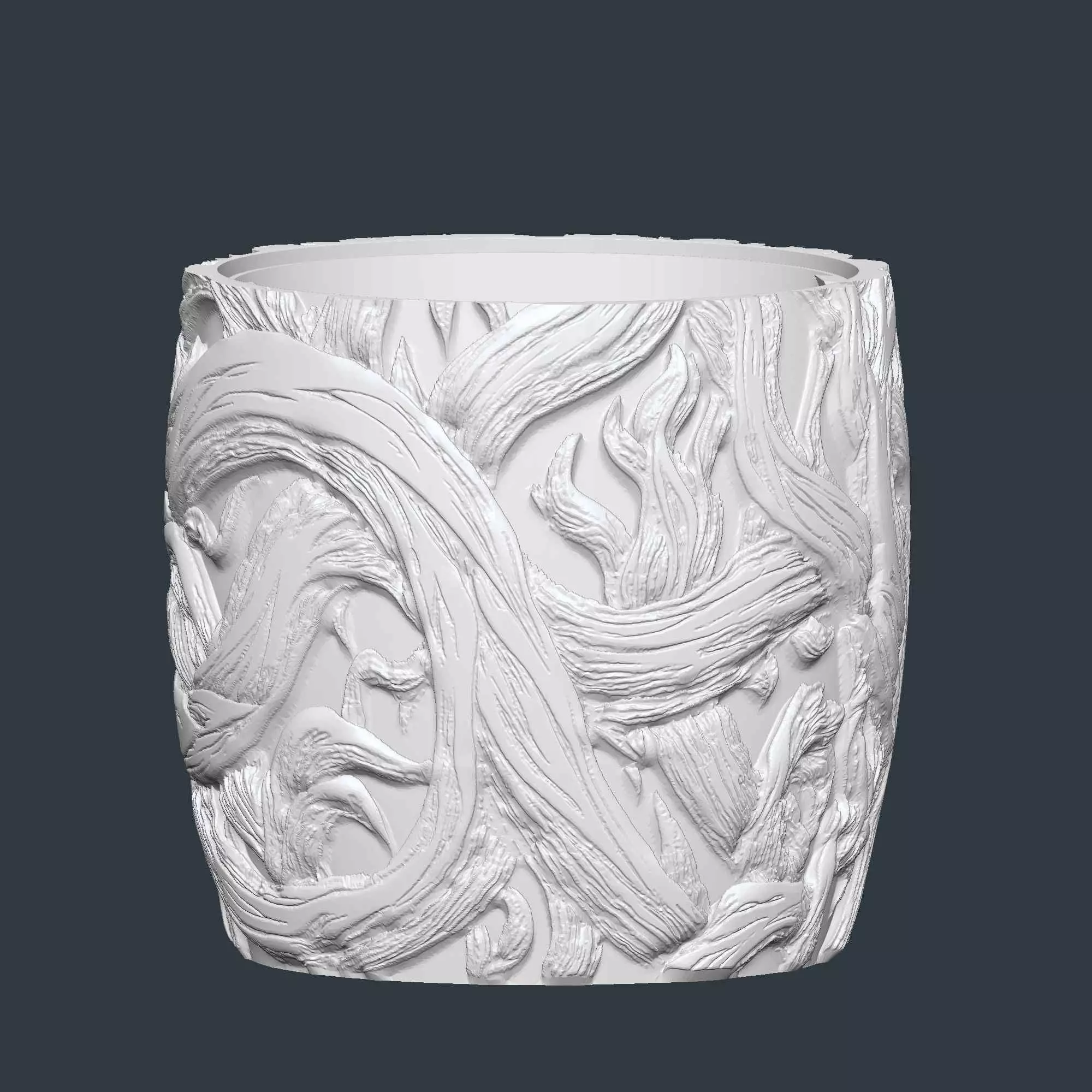 Branch Woven Plant Pot with Drainage No Supports Natural Planter 3D print model_1