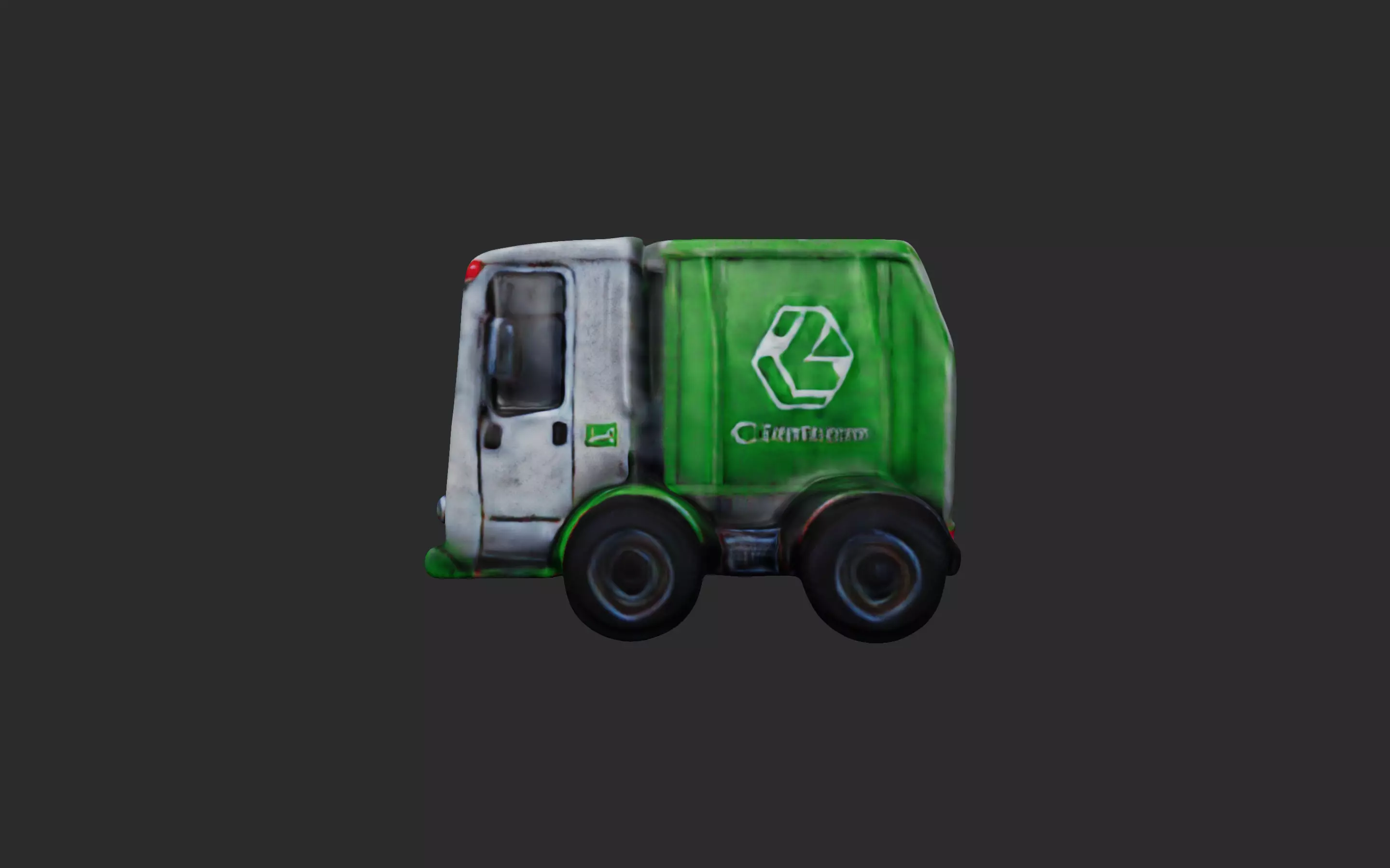 Garbage Truck low poly 3D model_2