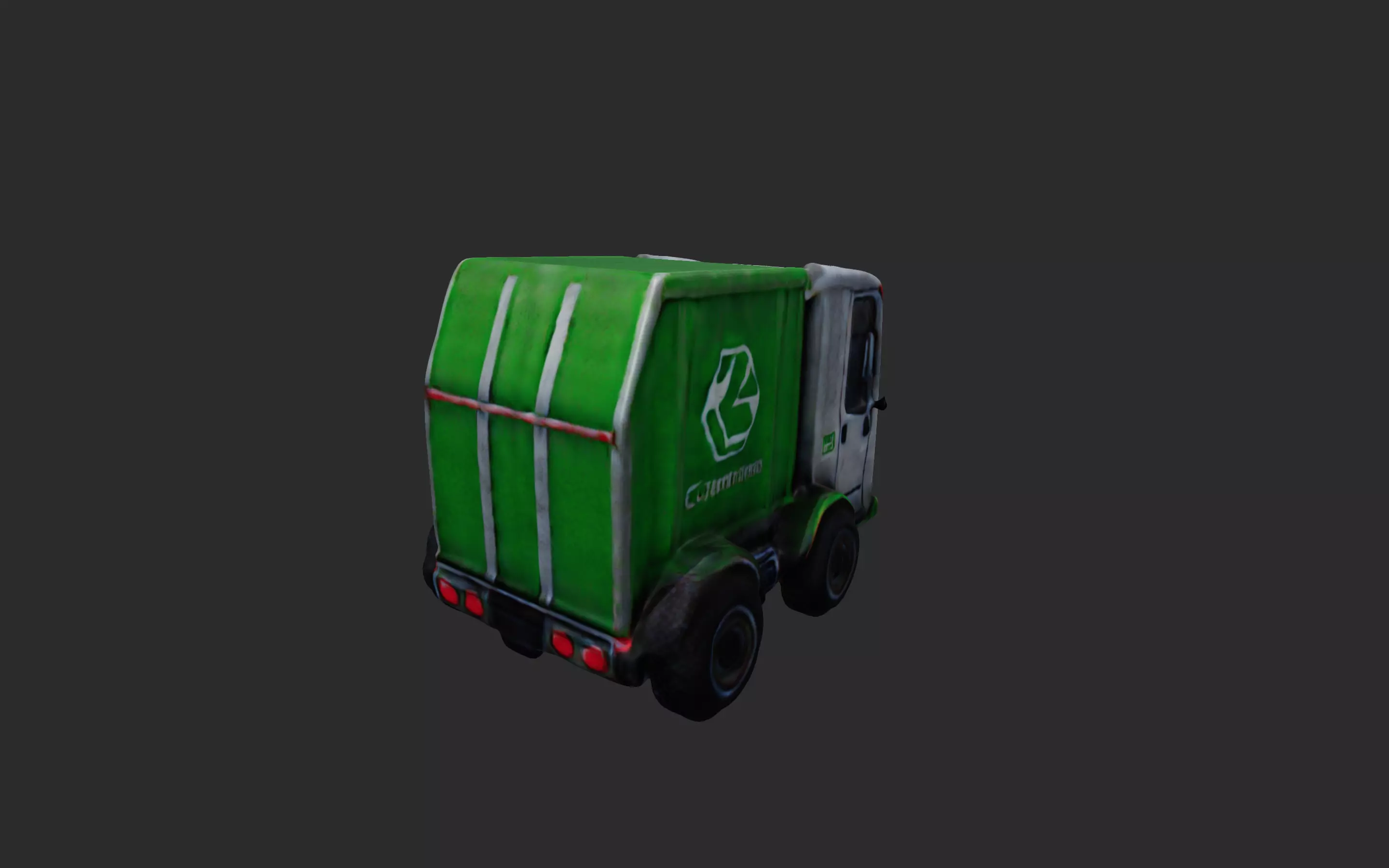Garbage Truck low poly 3D model_1