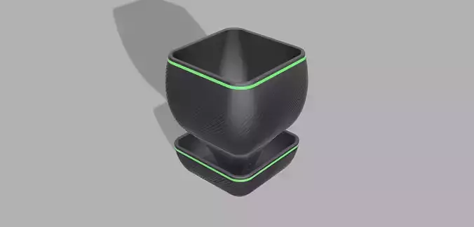 Selfwatering Flower Pot Square Design 3D print model Selfwatering Flower Pot Square Design 3D print model