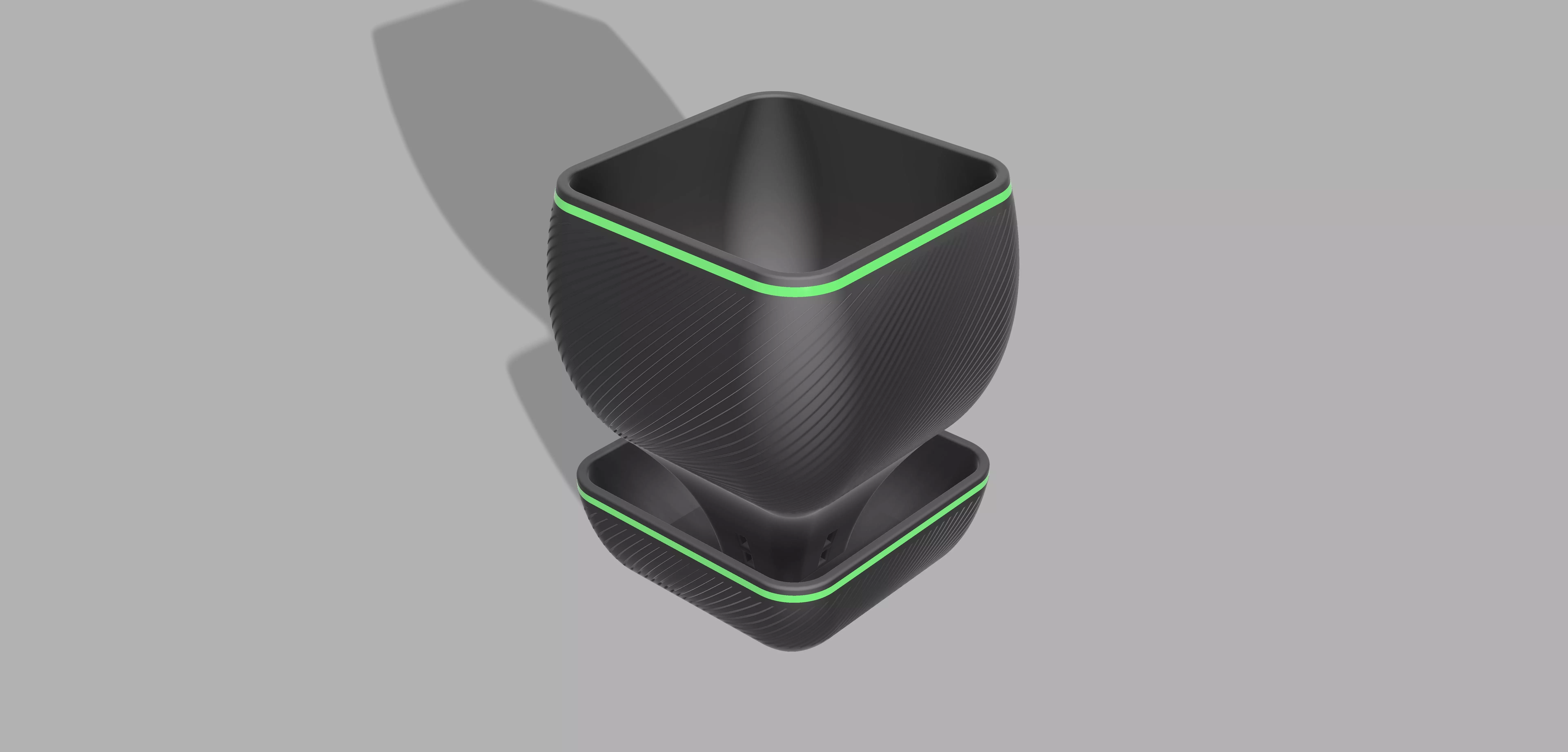 Selfwatering Flower Pot Square Design 3D print model_0