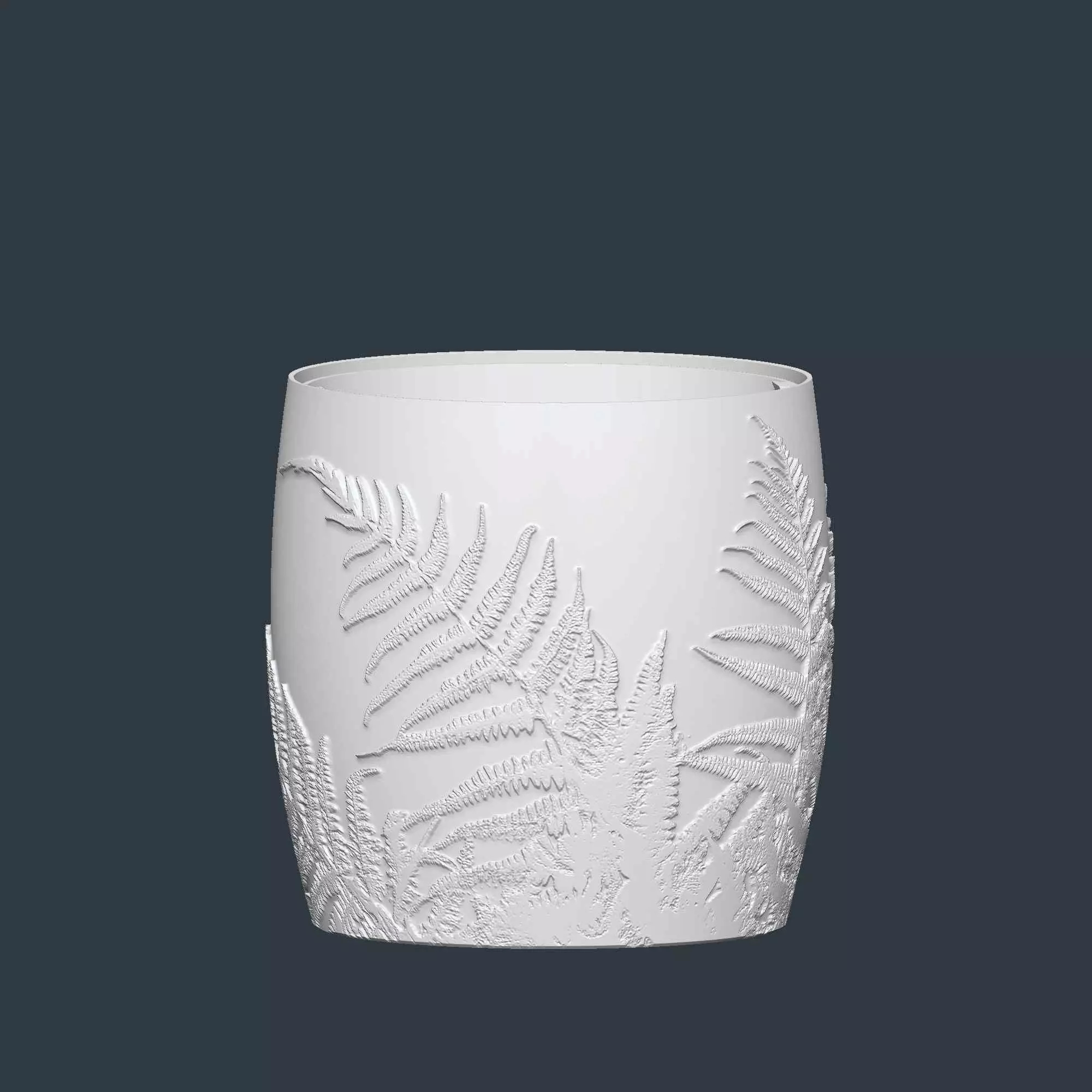 Fern Plant Pot with Drainage No Supports Natural Planter 3D print model_1
