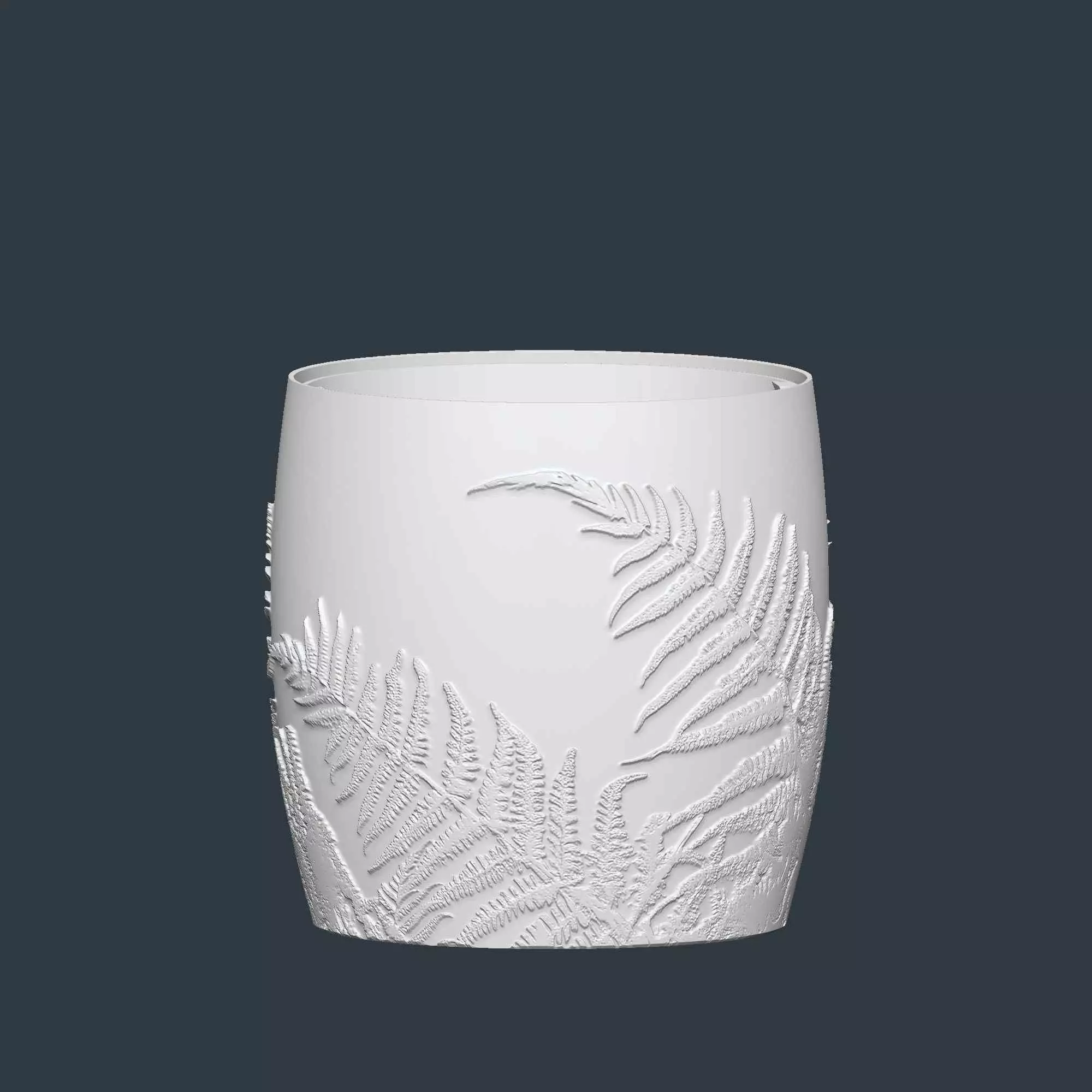 Fern Plant Pot with Drainage No Supports Natural Planter 3D print model_9