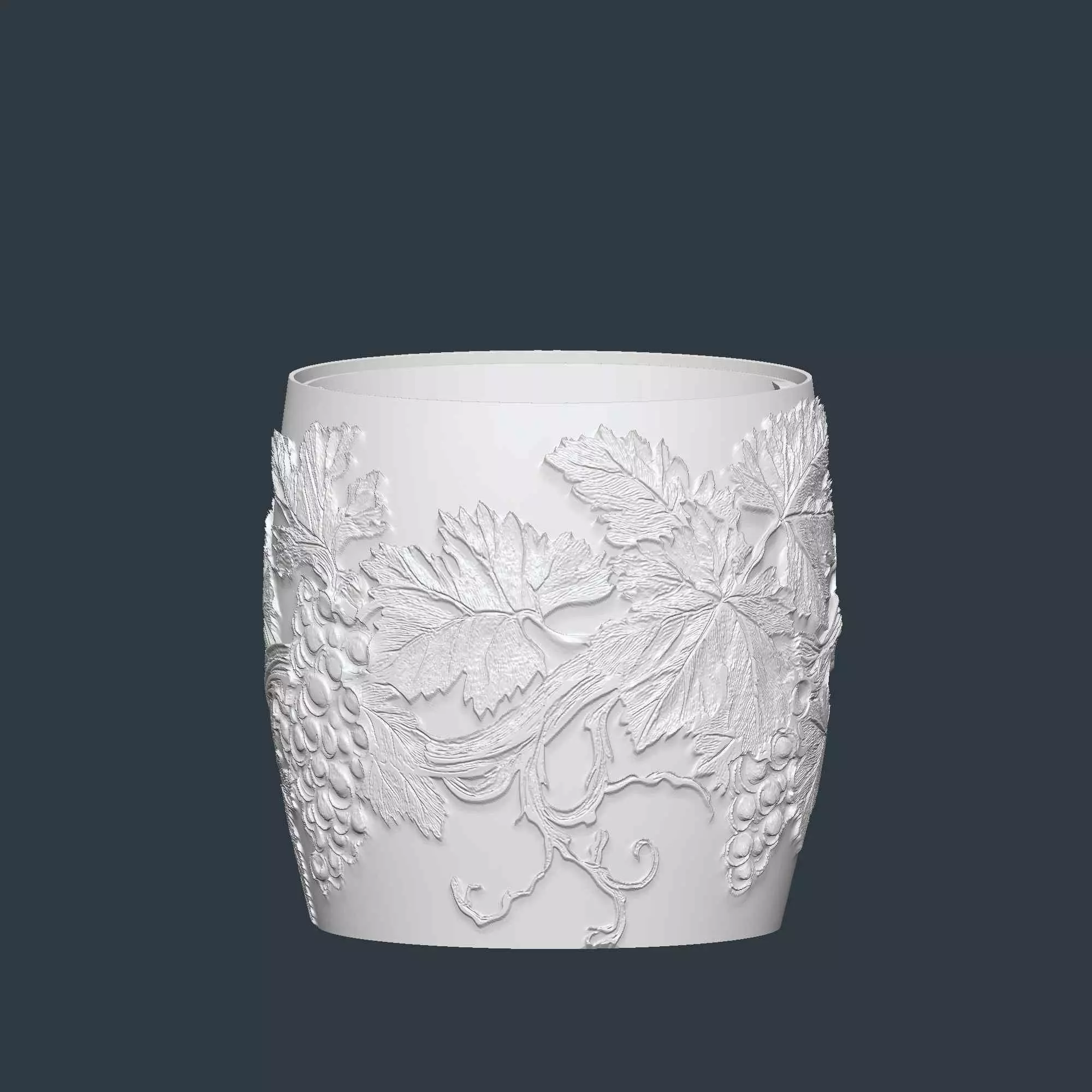 Grape Plant Pot with Drainage No Supports Stylish Planter 3D print model_5