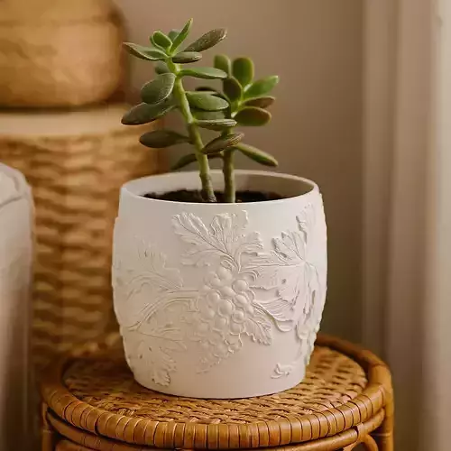 Grape Plant Pot with Drainage No Supports Stylish Planter