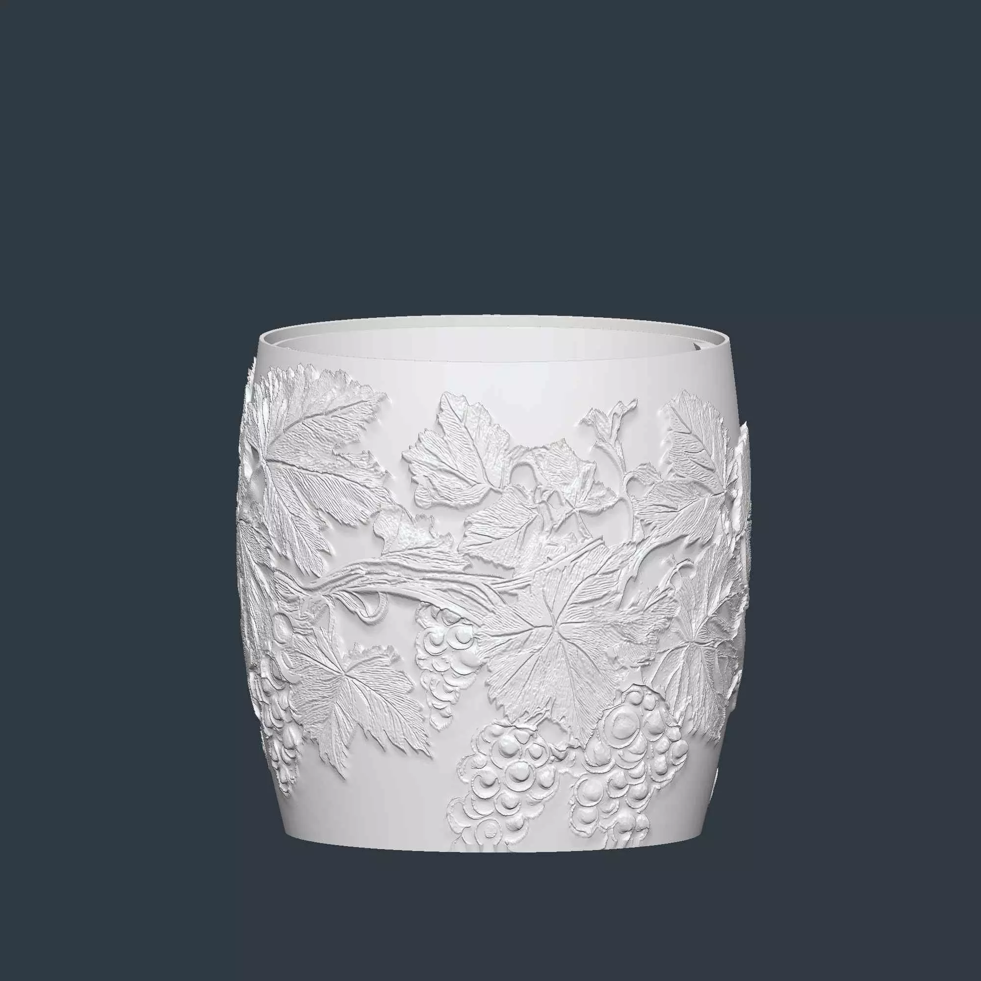 Grape Plant Pot with Drainage No Supports Stylish Planter 3D print model_7