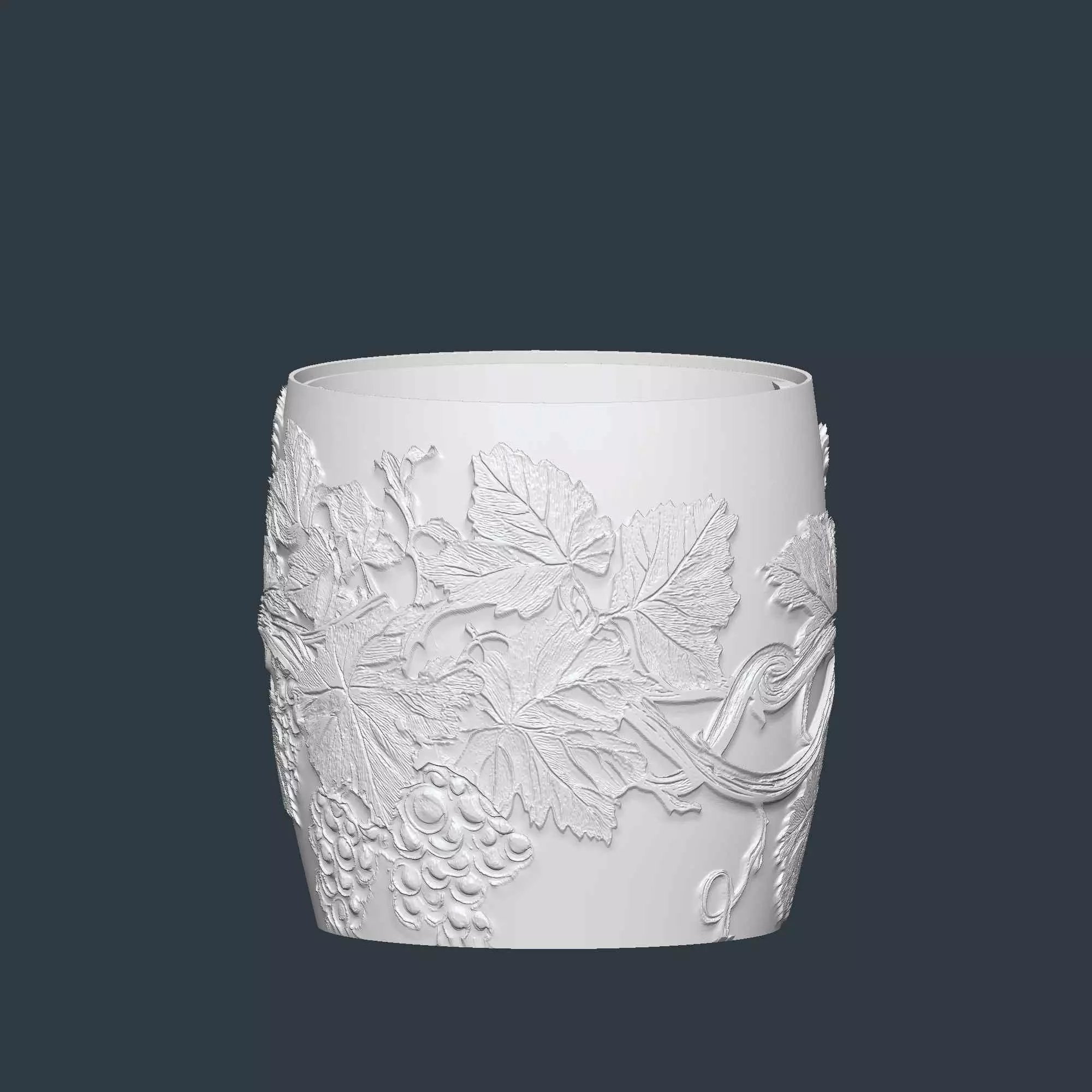 Grape Plant Pot with Drainage No Supports Stylish Planter 3D print model_8