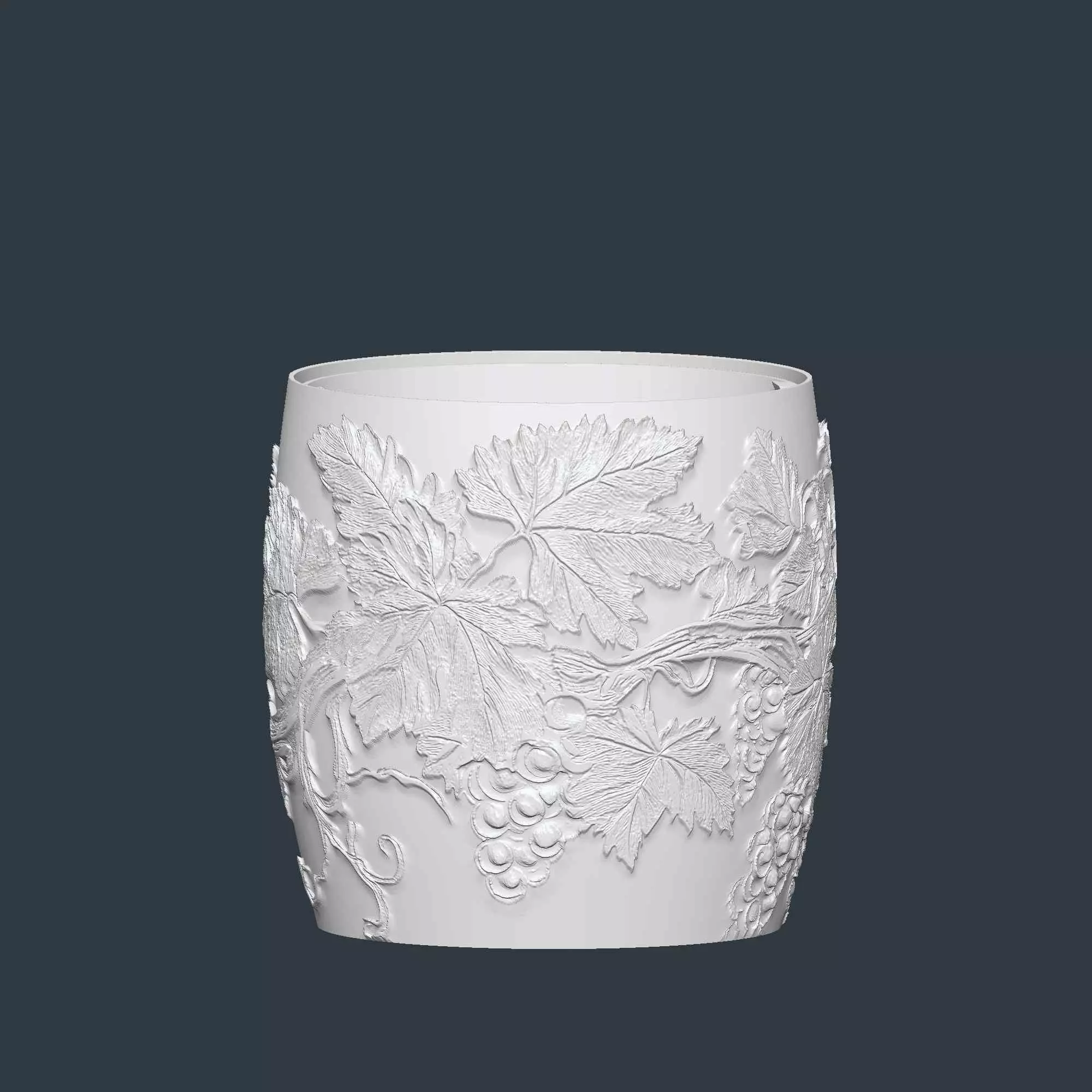 Grape Plant Pot with Drainage No Supports Stylish Planter 3D print model_6