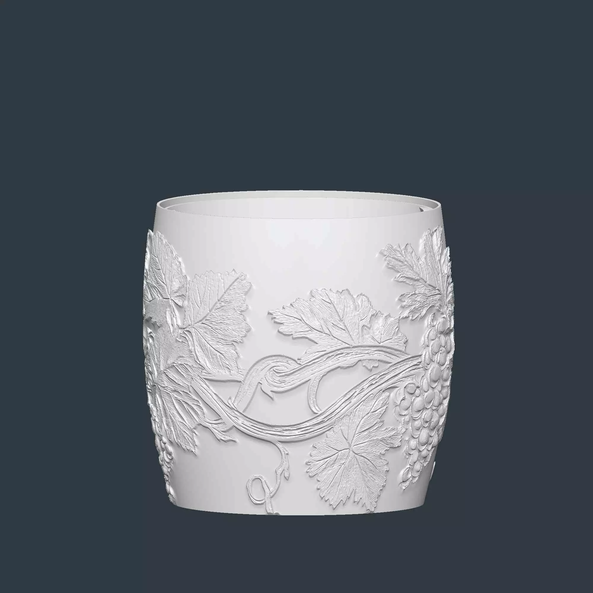 Grape Plant Pot with Drainage No Supports Stylish Planter 3D print model_9