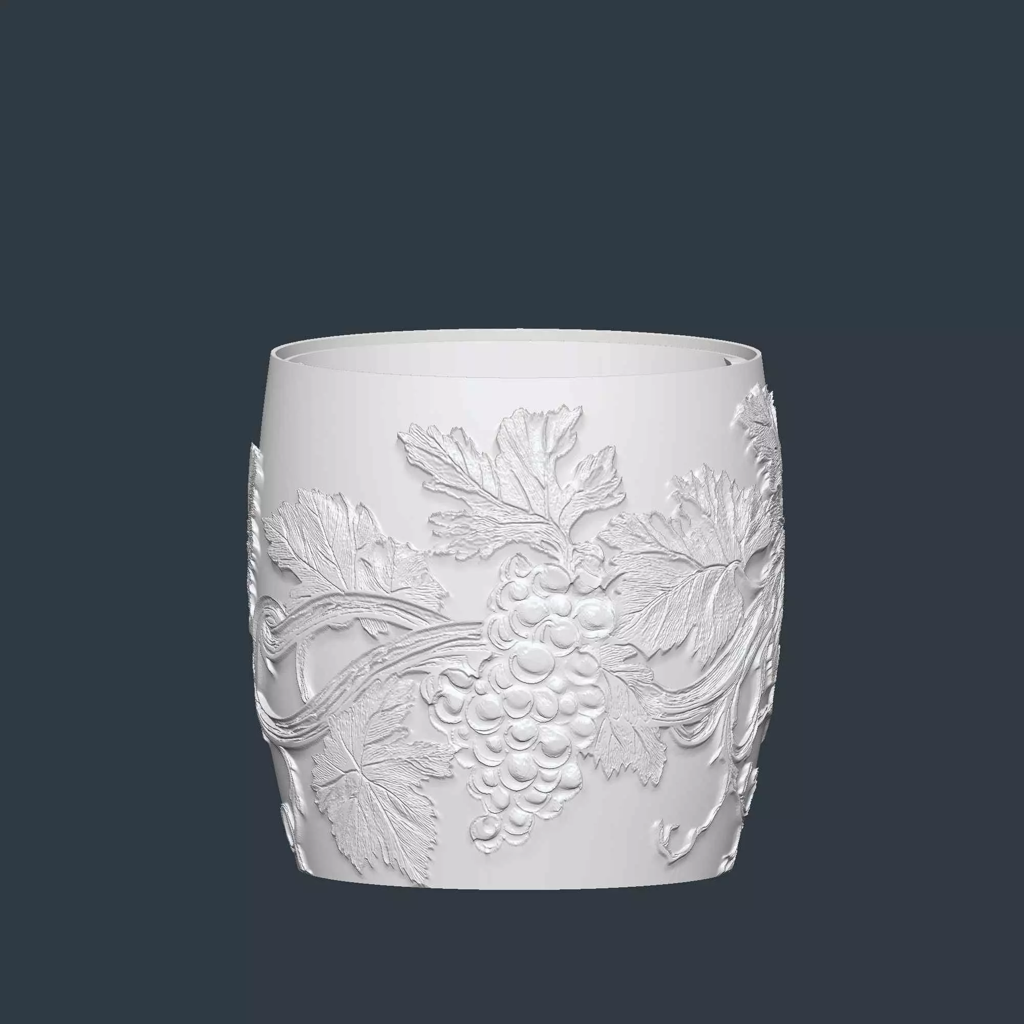 Grape Plant Pot with Drainage No Supports Stylish Planter 3D print model_1