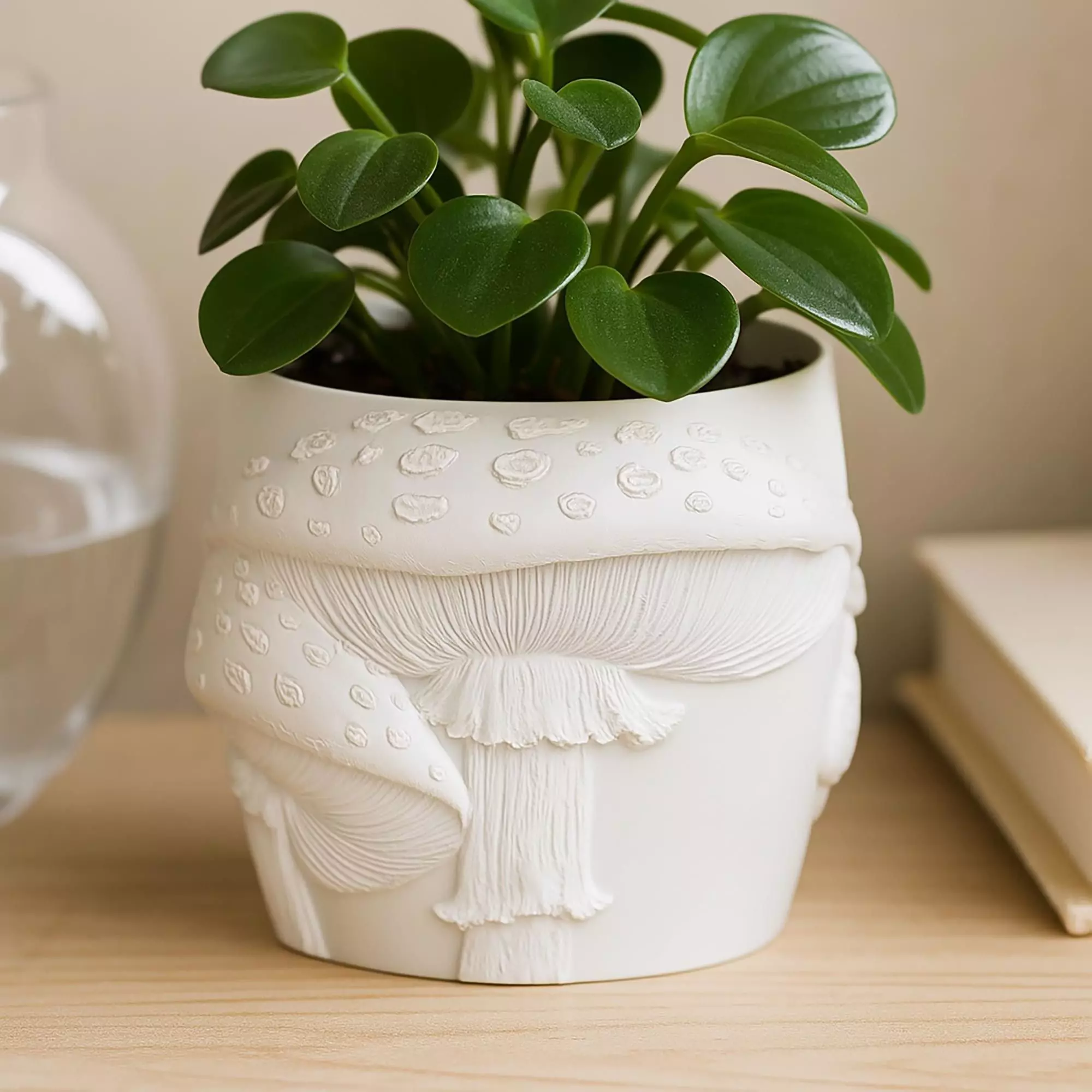 Fly Agaric Plant Pot with Drainage No Supports Cute Planter 3D print model_0