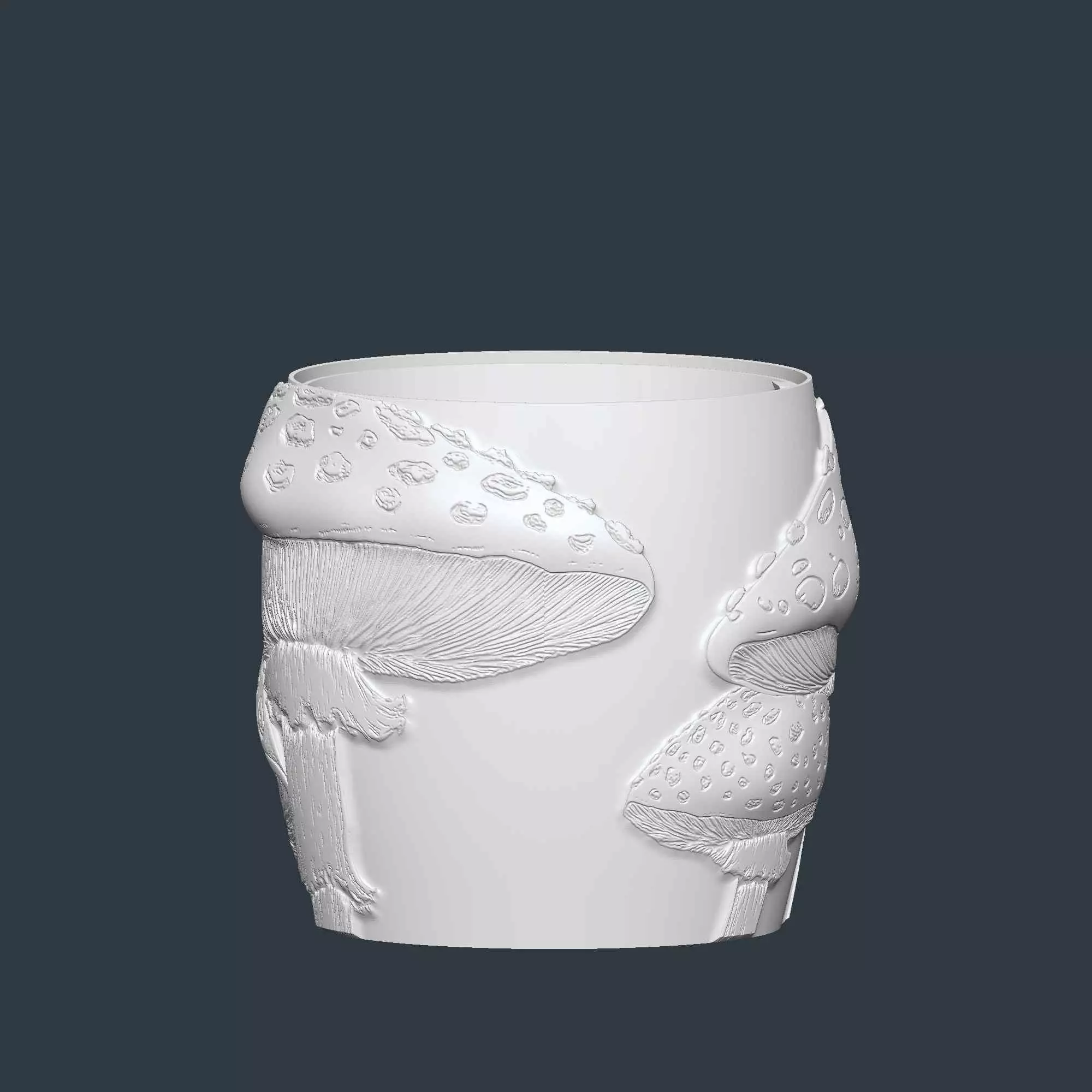Fly Agaric Plant Pot with Drainage No Supports Cute Planter 3D print model_5