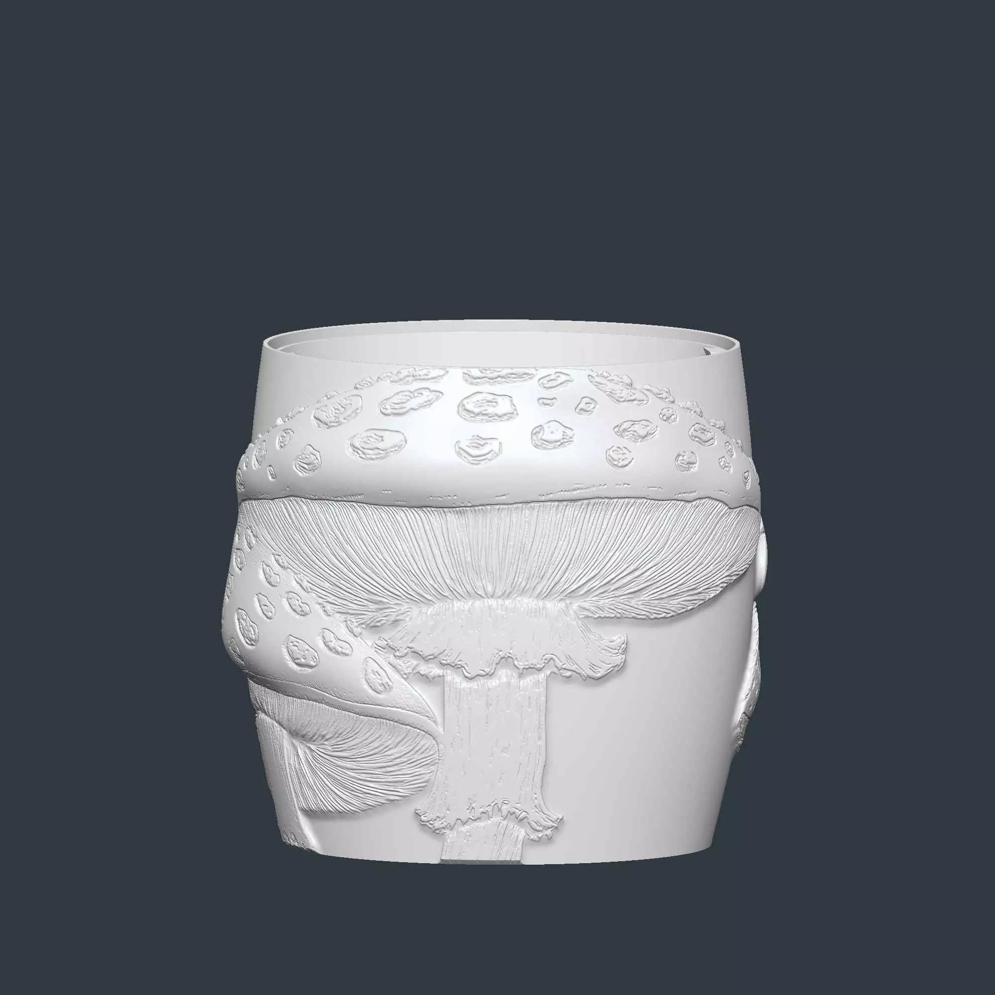 Fly Agaric Plant Pot with Drainage No Supports Cute Planter 3D print model_4