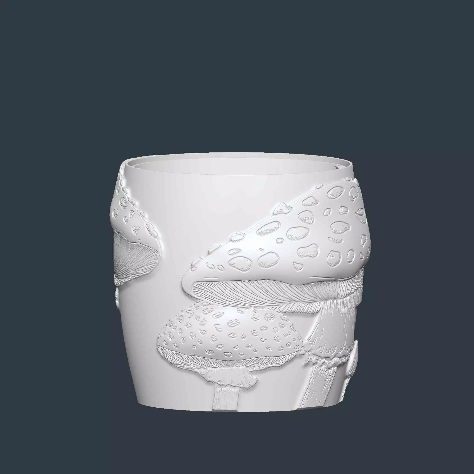 Fly Agaric Plant Pot with Drainage No Supports Cute Planter 3D print model_6