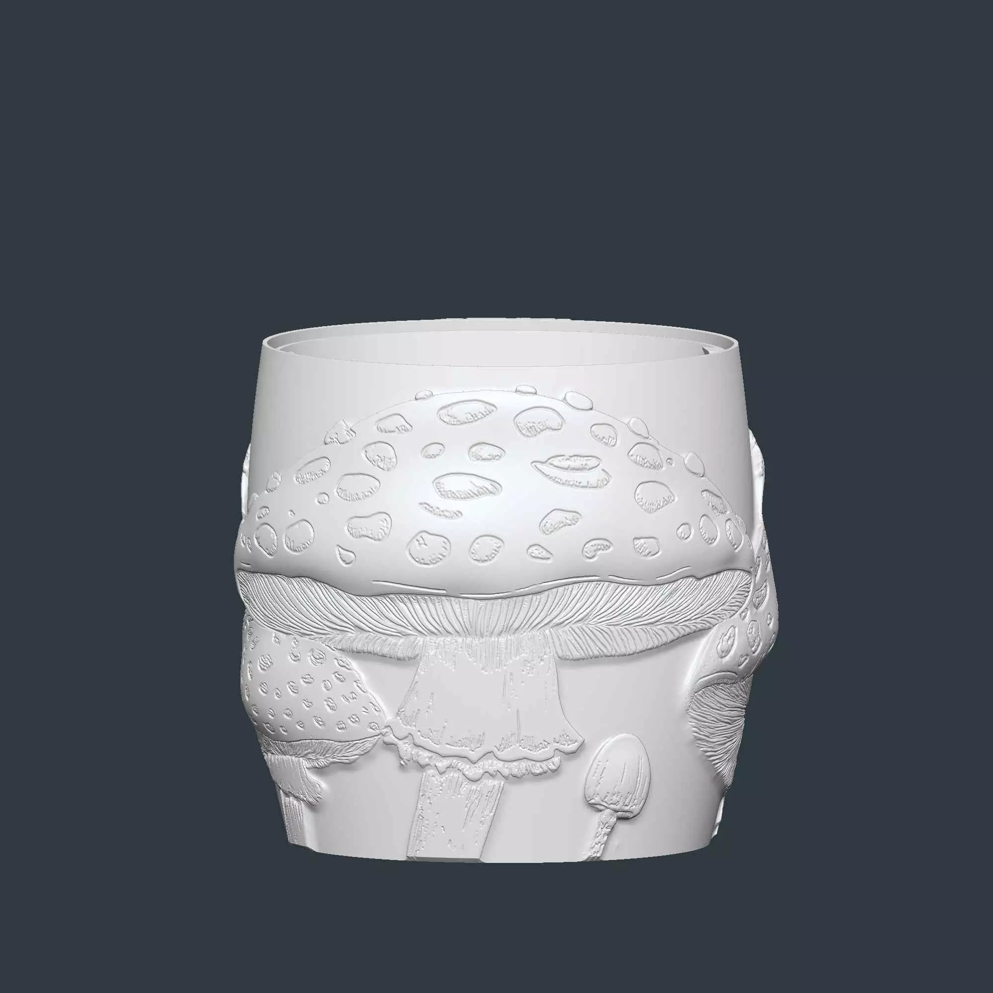 Fly Agaric Plant Pot with Drainage No Supports Cute Planter 3D print model_7