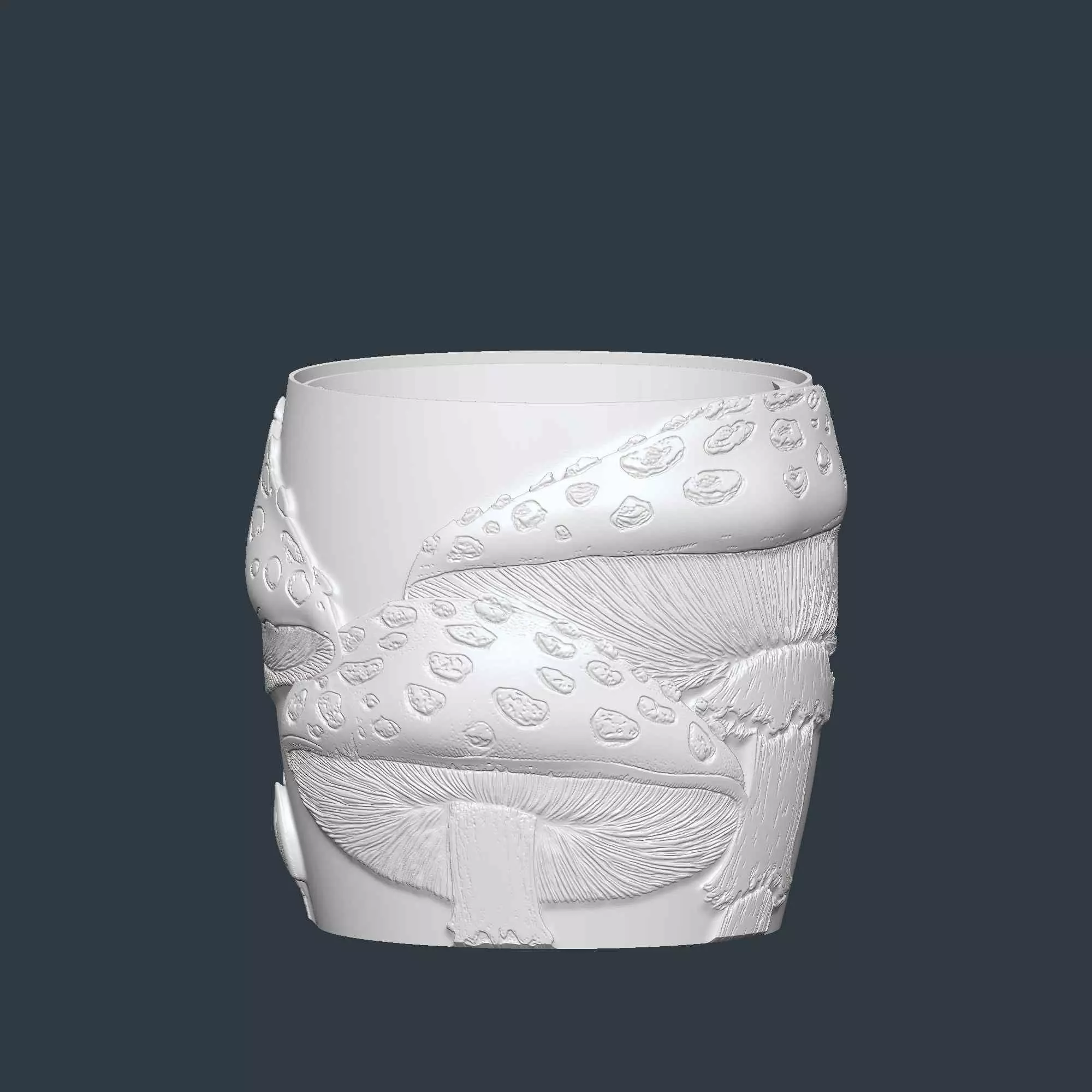 Fly Agaric Plant Pot with Drainage No Supports Cute Planter 3D print model_9