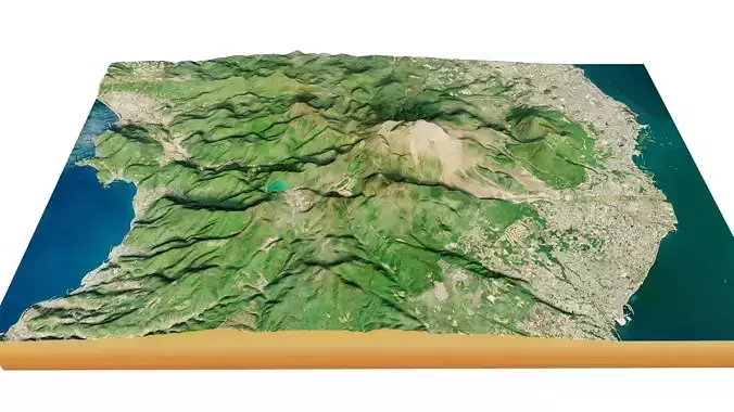 Mount Unzen 3D model terrain