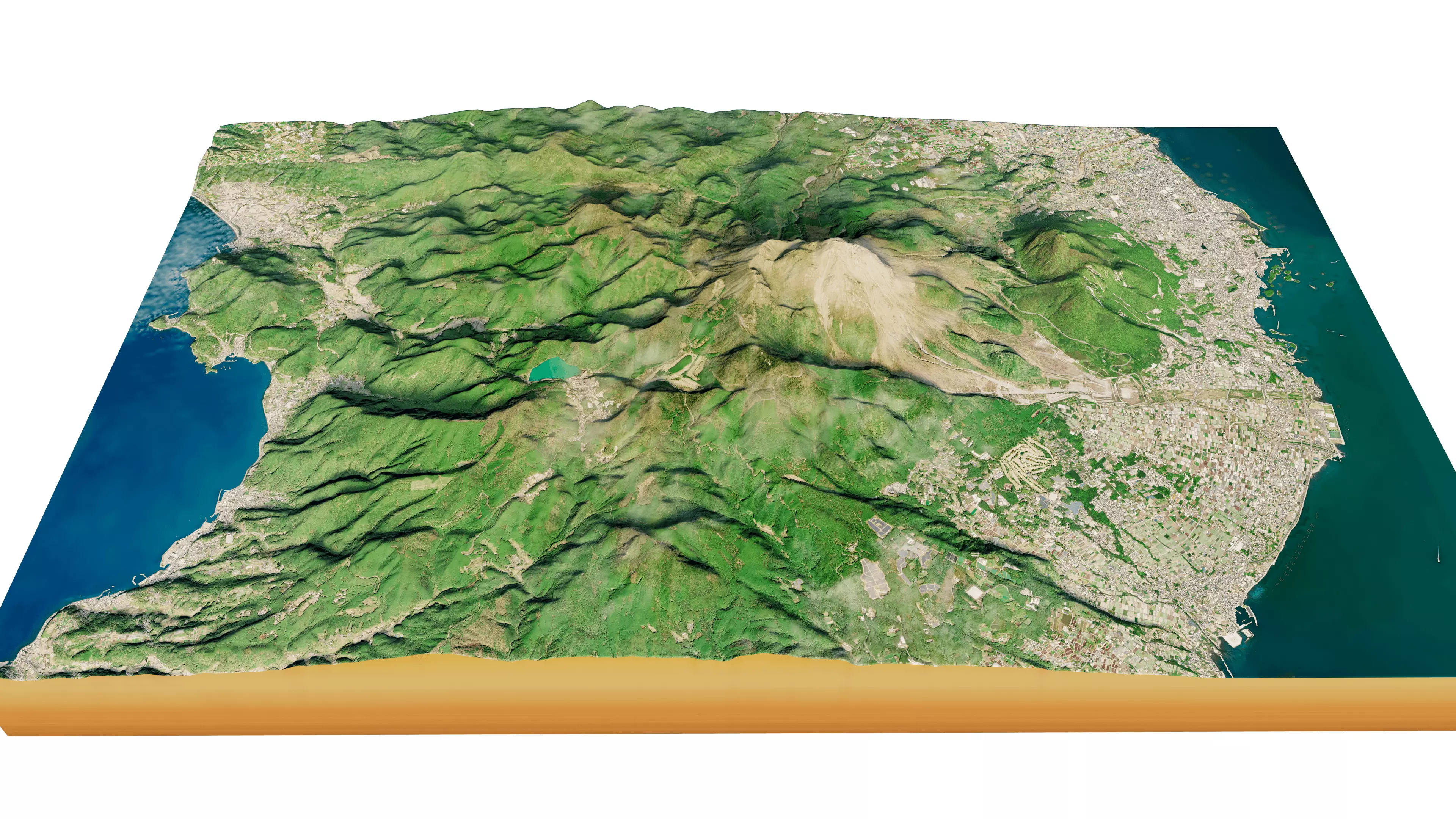 Mount Unzen 3D model terrain Low-poly 3D model_0