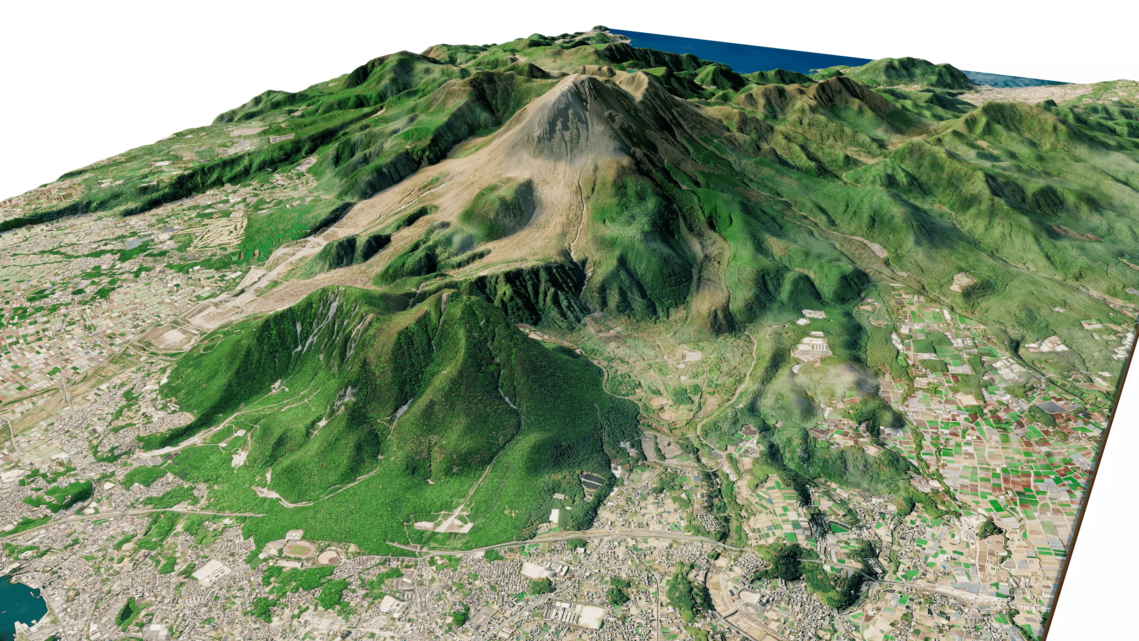 Mount Unzen 3D model terrain Low-poly 3D model_11