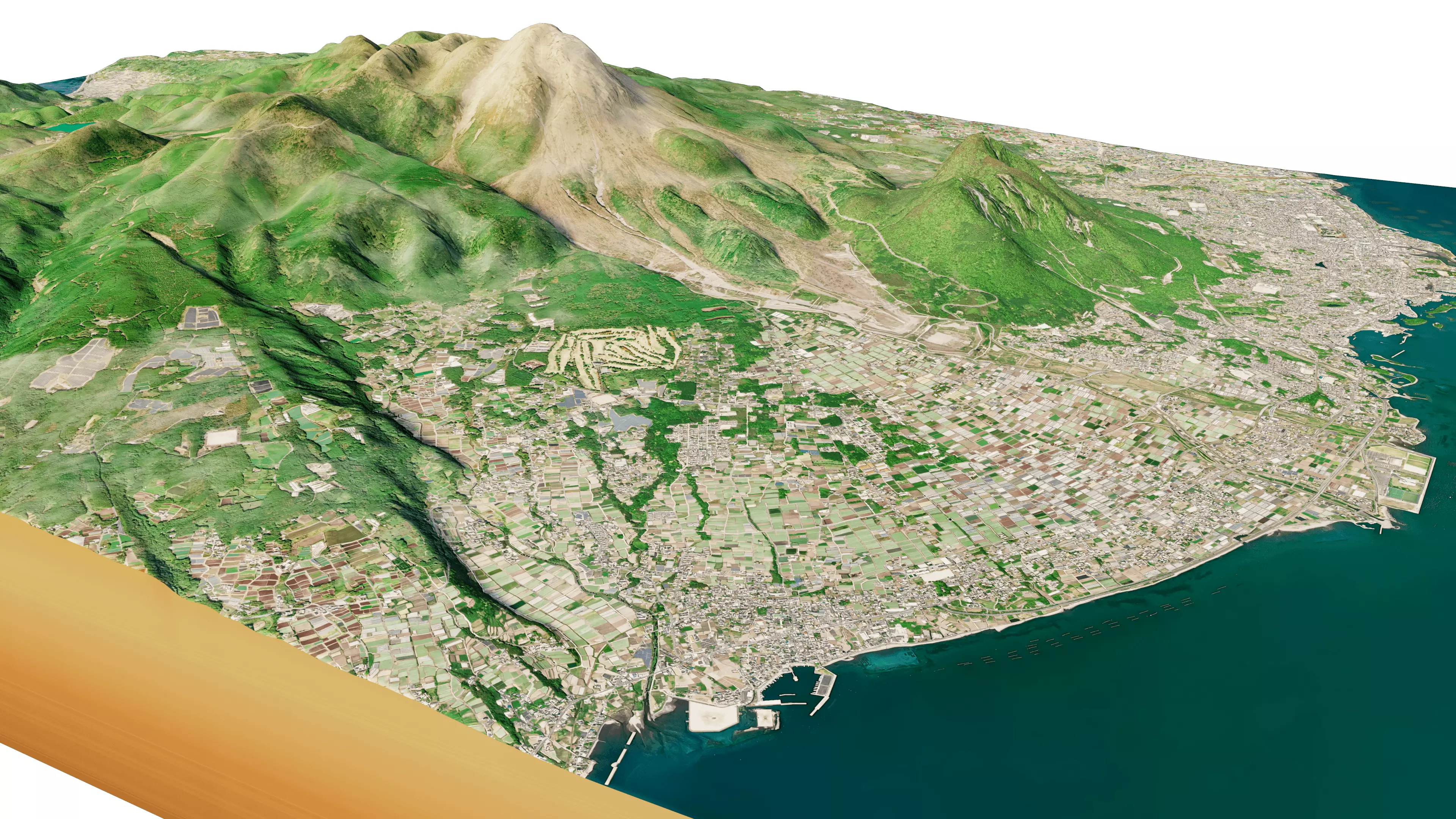 Mount Unzen 3D model terrain Low-poly 3D model_6