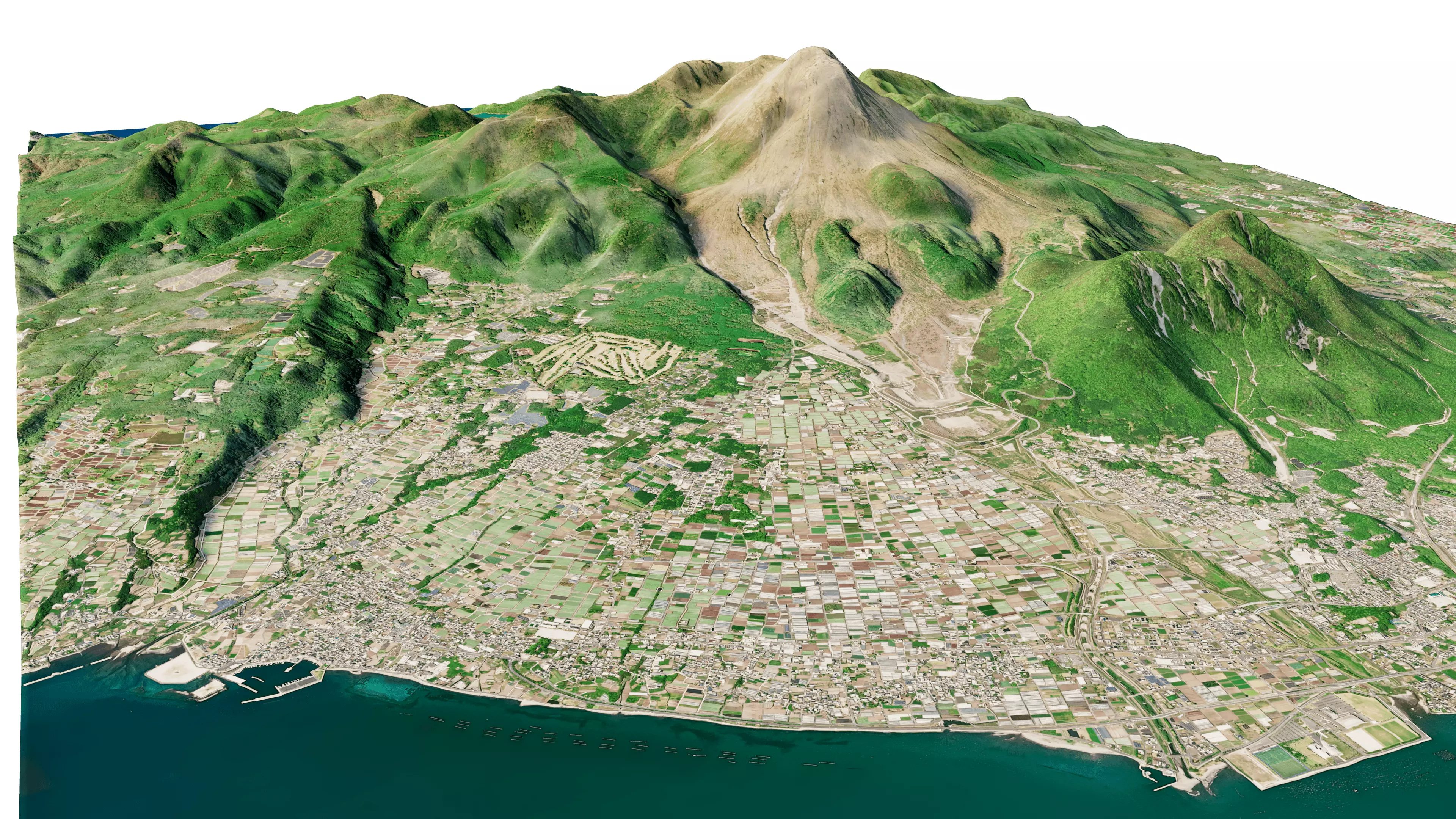 Mount Unzen 3D model terrain Low-poly 3D model_7