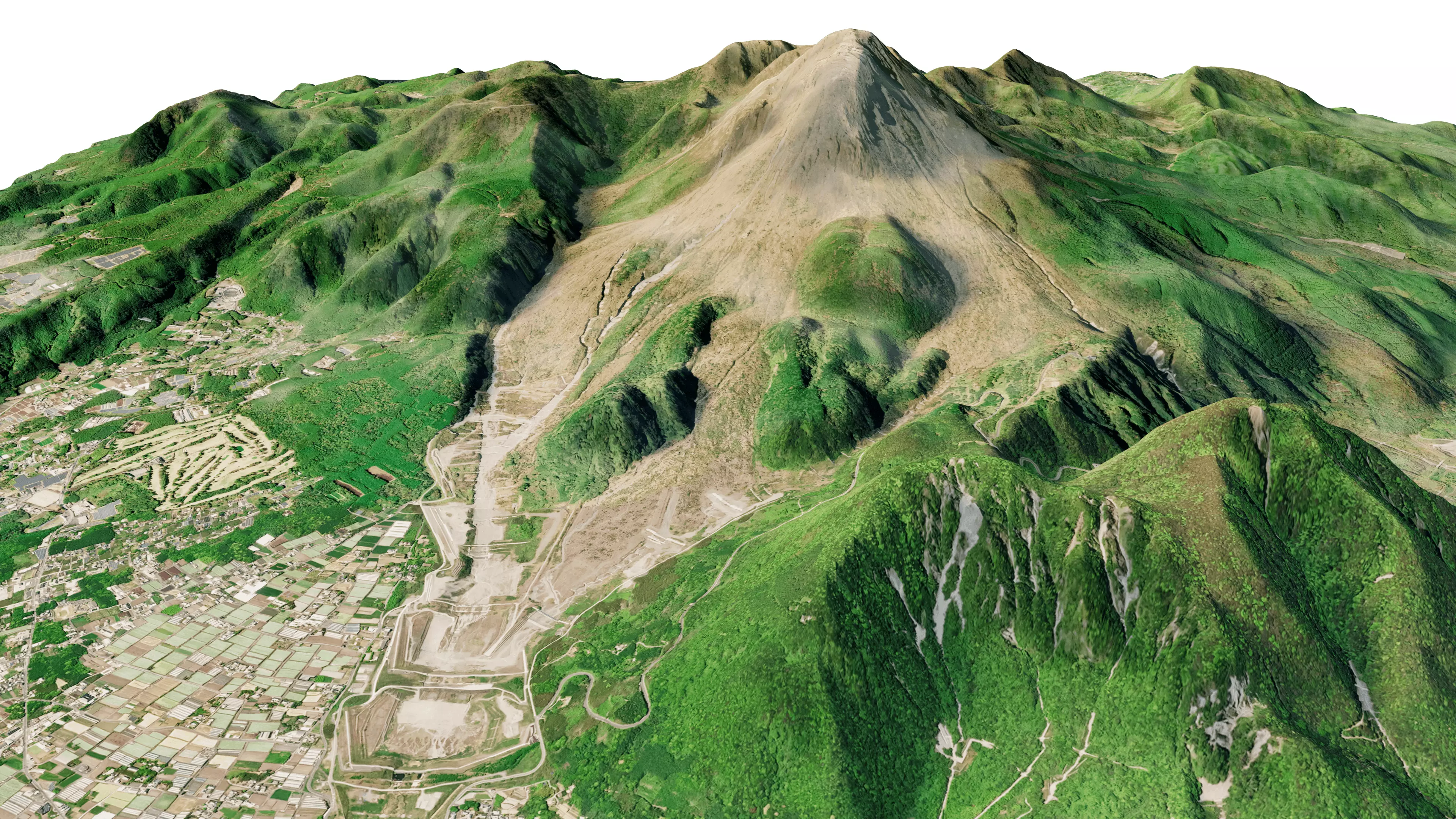 Mount Unzen 3D model terrain Low-poly 3D model_9
