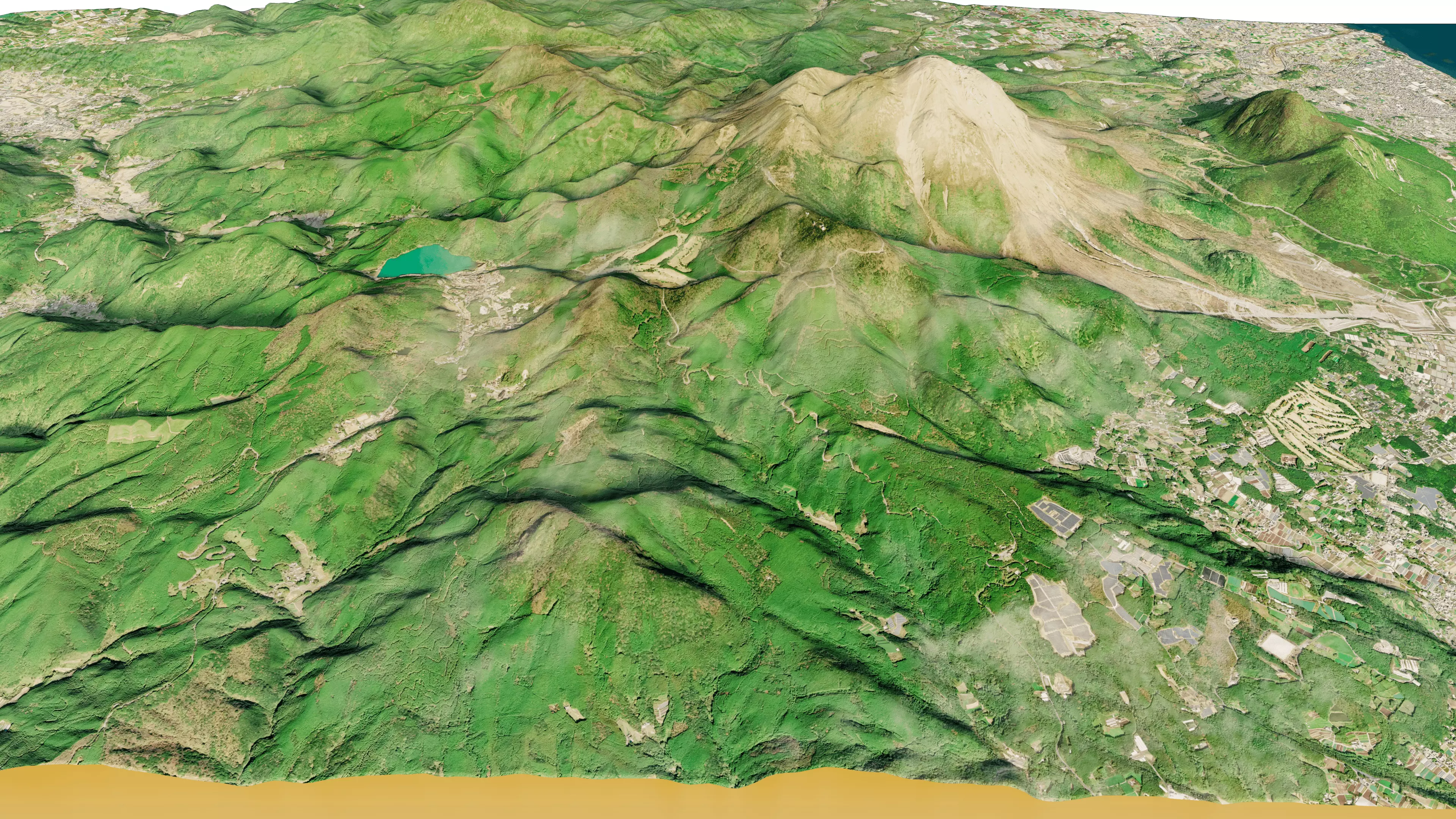 Mount Unzen 3D model terrain Low-poly 3D model_3