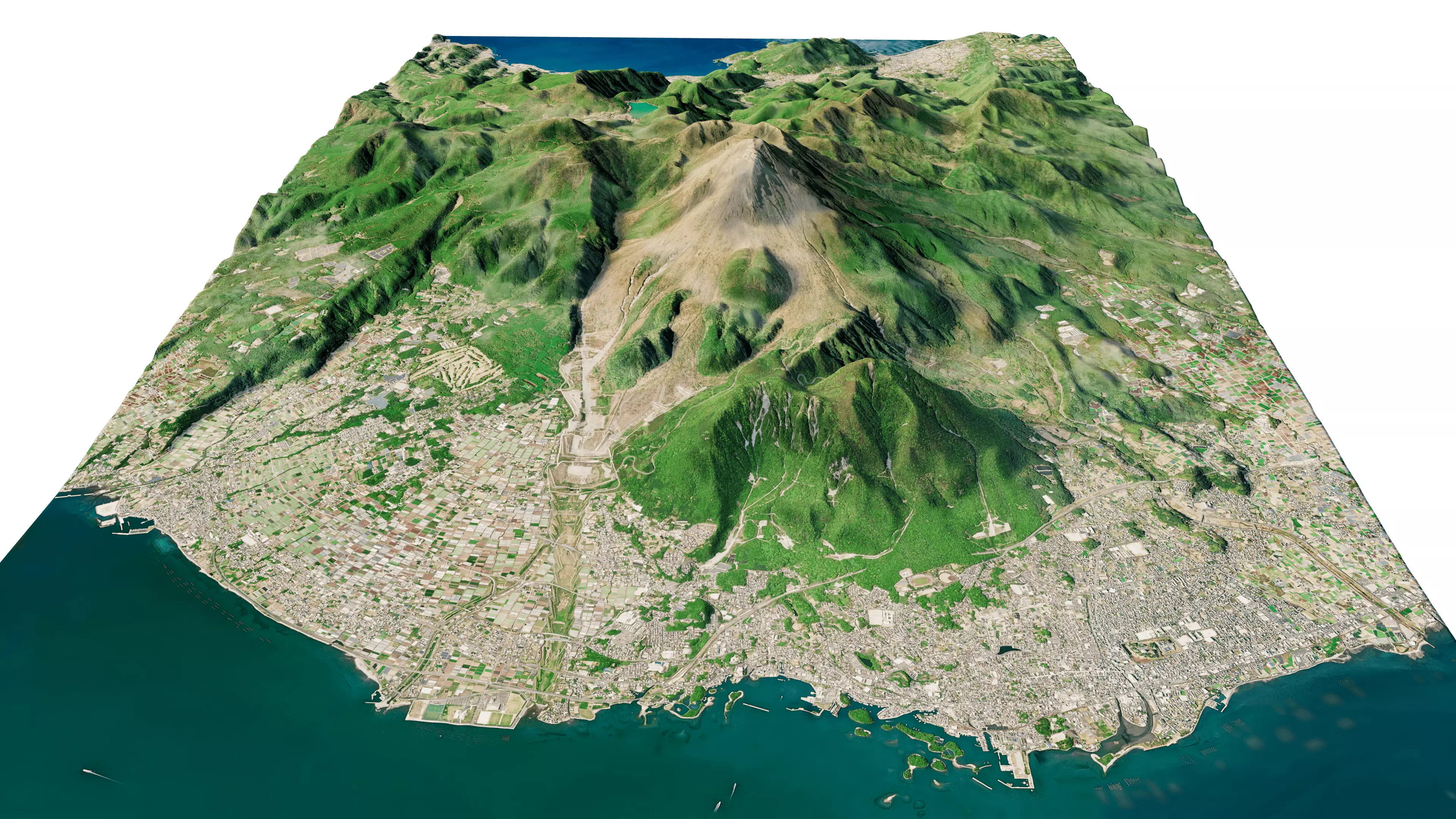 Mount Unzen 3D model terrain Low-poly 3D model_8