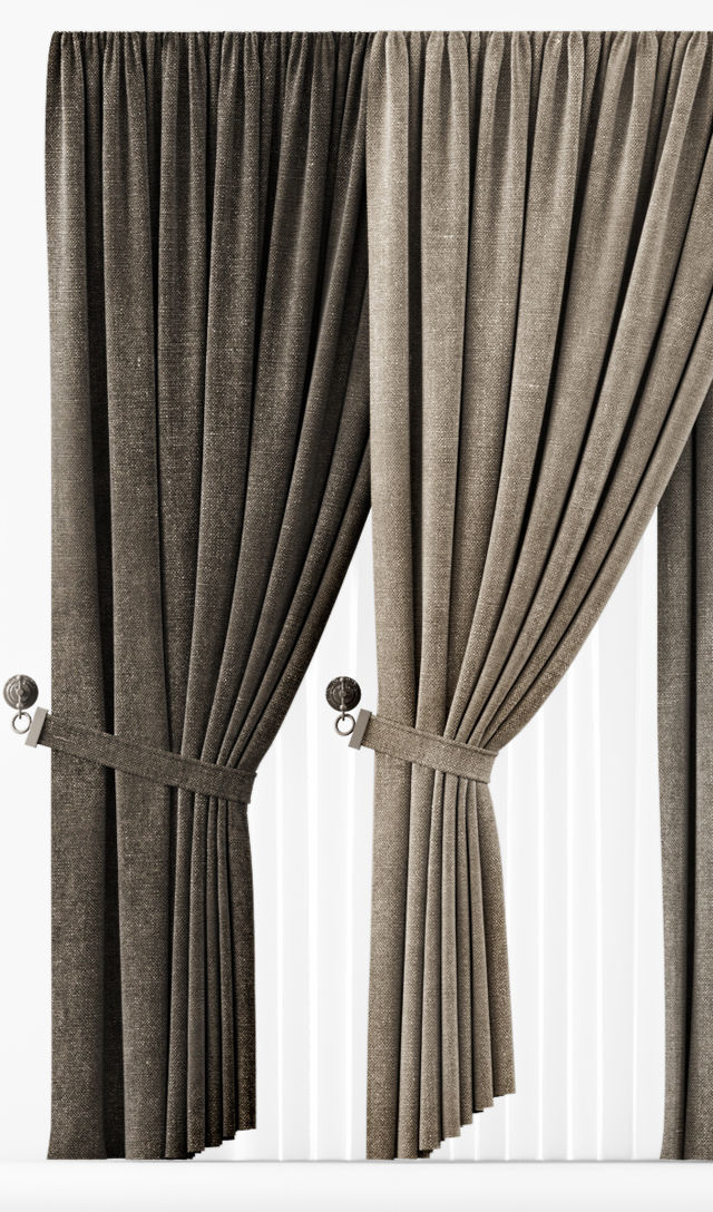 Curtains set of 3D model_2