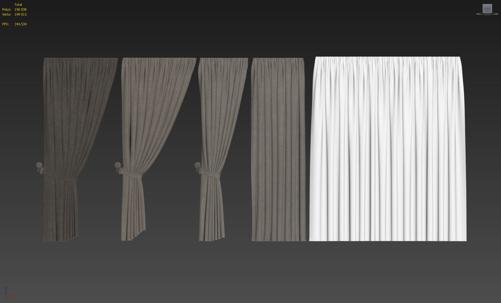 Curtains set of 3D model_3