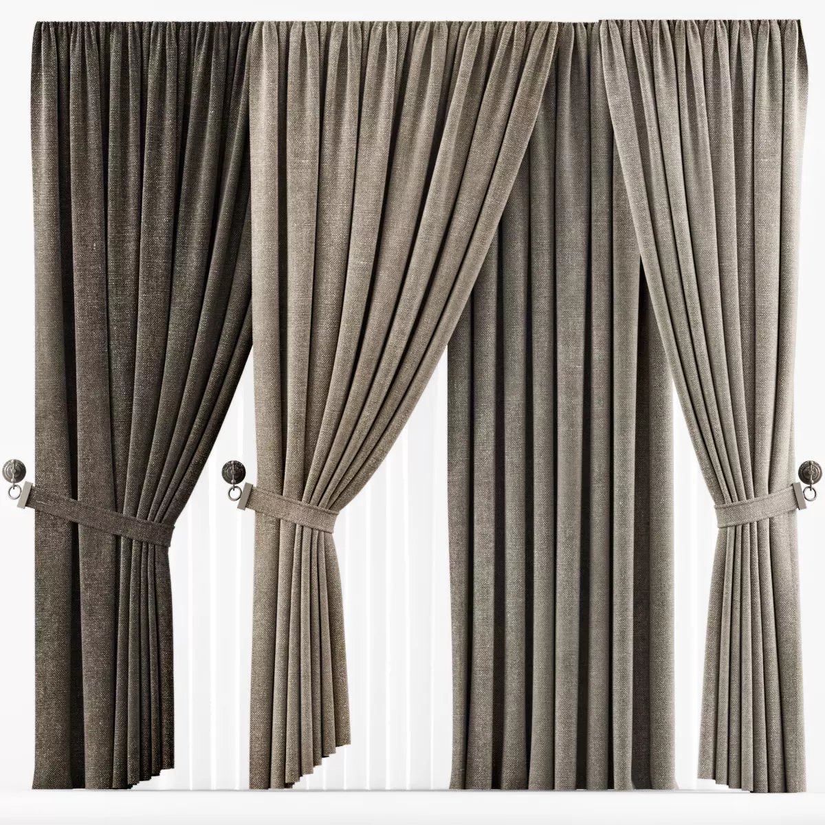 Curtains set of 3D model_0