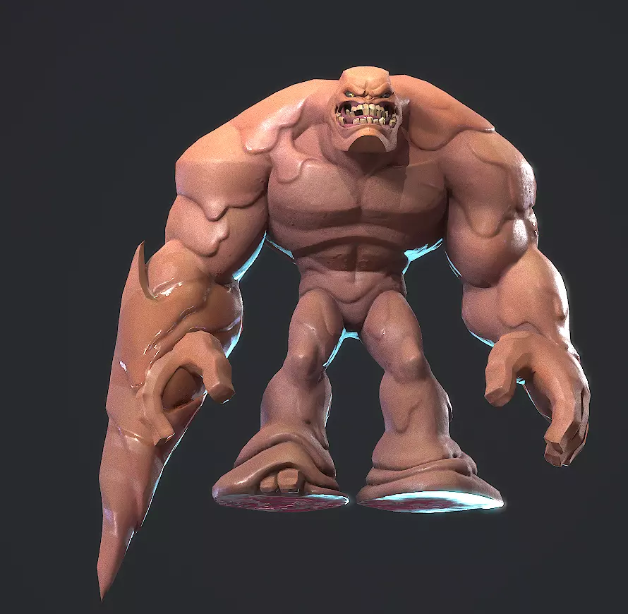 ClayFace Low-poly 3D model_7