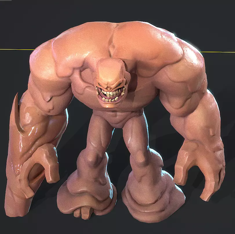 ClayFace Low-poly 3D model_2