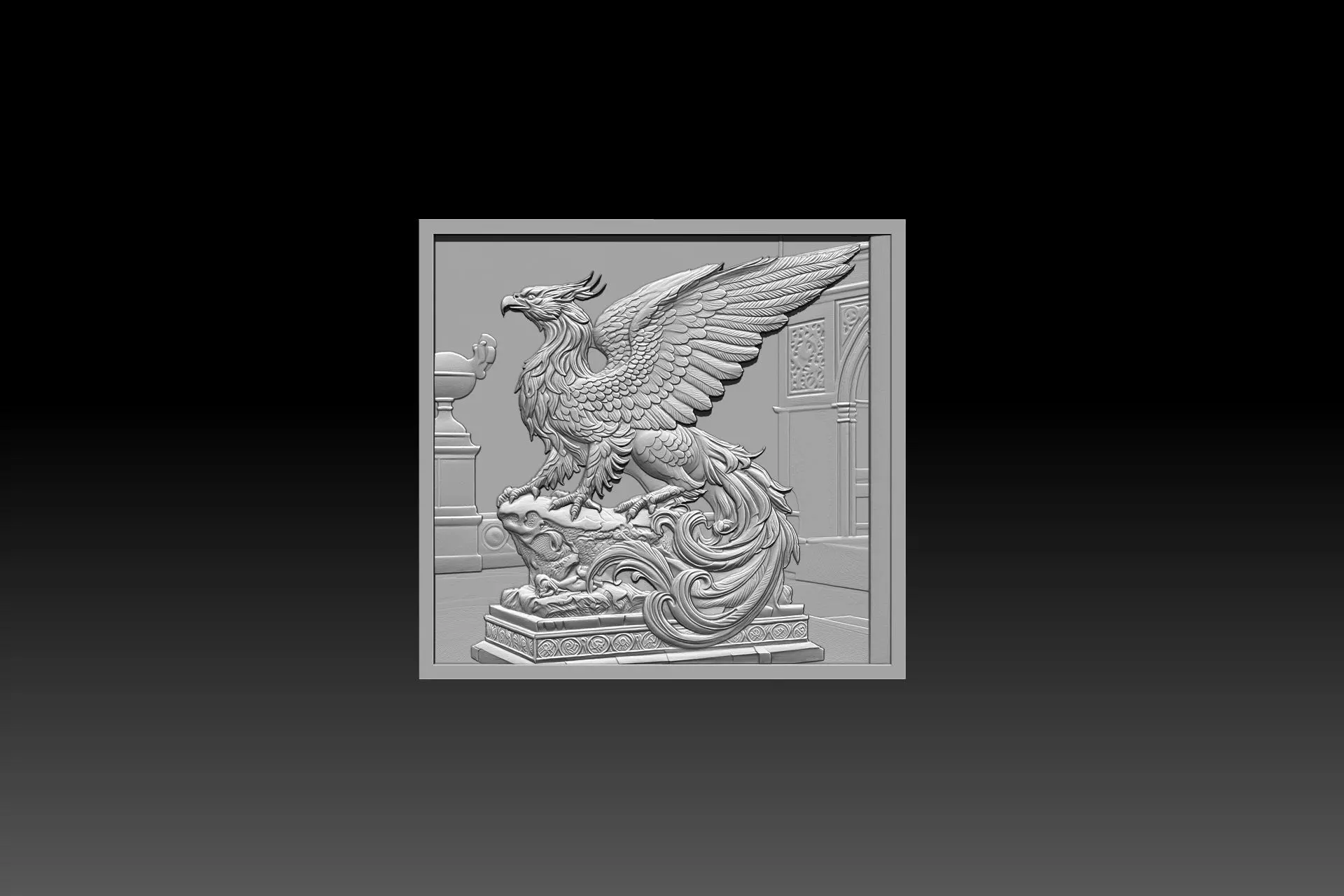 Dragon STL model designed for CNC wood carving and 3D printing 3D print model