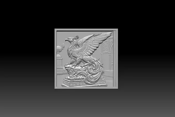 Dragon STL model designed for CNC wood carving and 3D printing