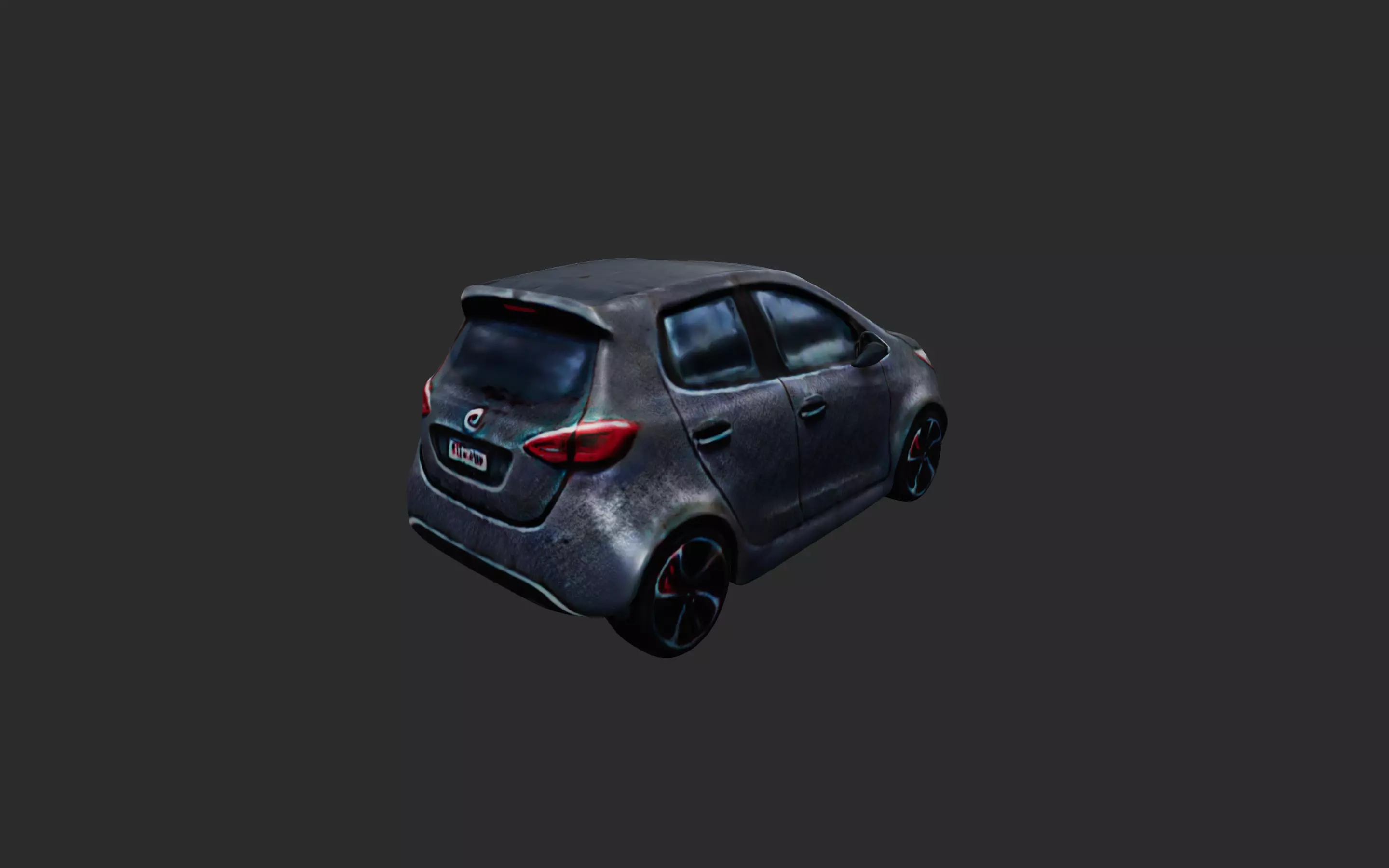 Modern Car low poly 3D model_3