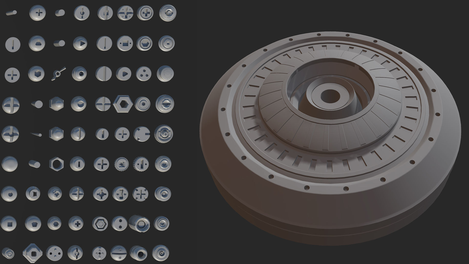 Mechanical Essentials Kitbash Vol1 340 pieces Low-poly 3D model_2