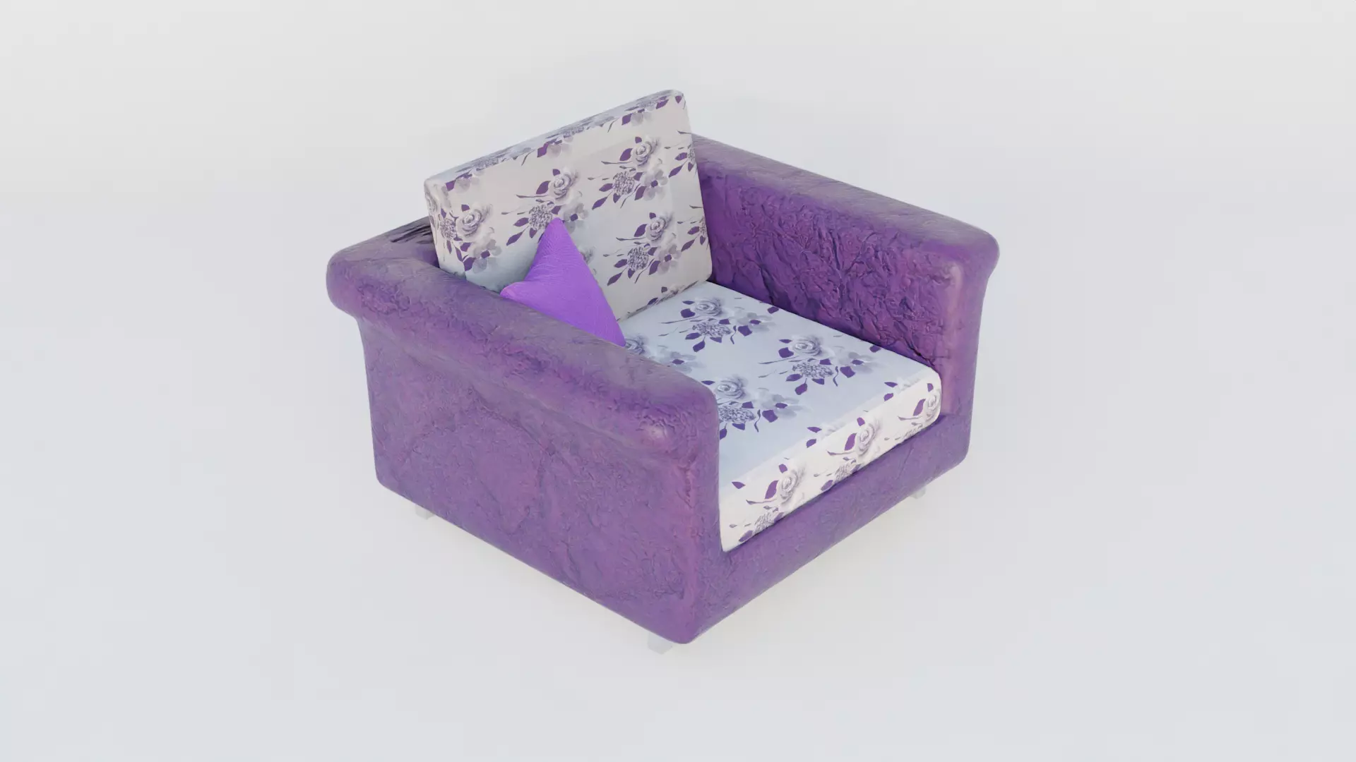 Single Sofa-Game Ready PBR Free low-poly 3D model