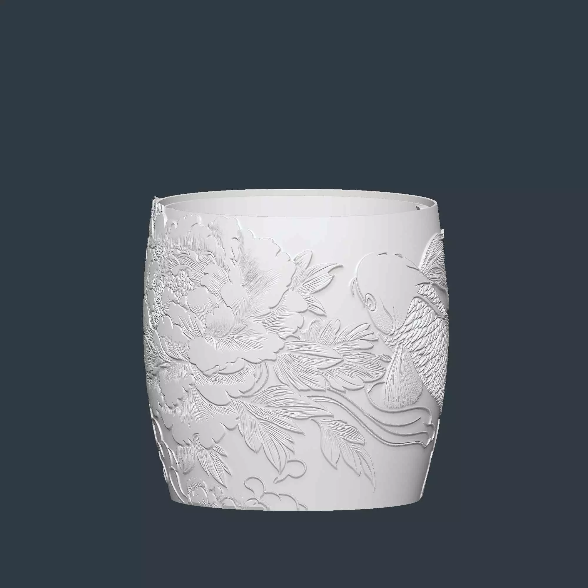 Peony Flower Plant Pot with Drainage No Supports Planter 3D print model_5