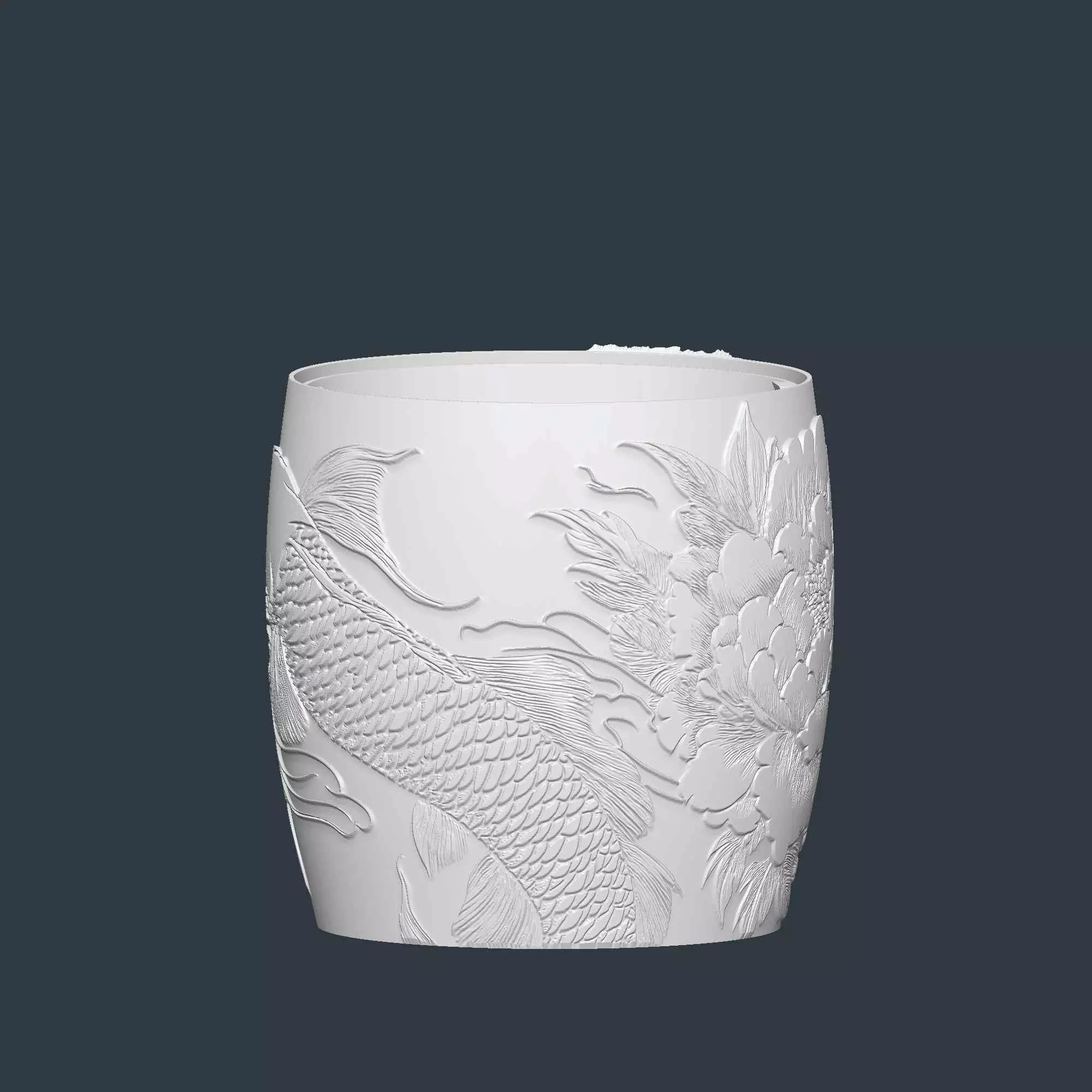 Peony Flower Plant Pot with Drainage No Supports Planter 3D print model_7