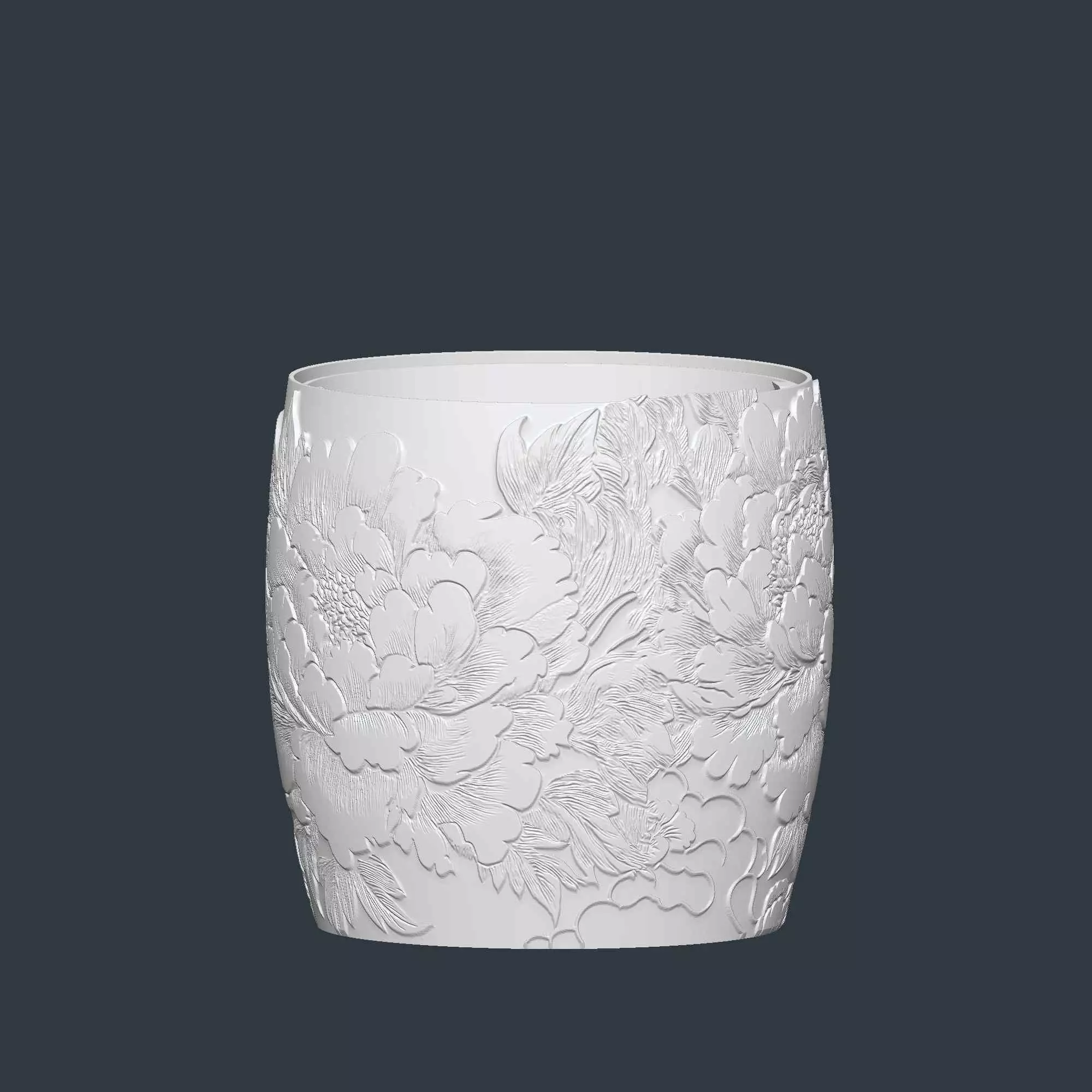 Peony Flower Plant Pot with Drainage No Supports Planter 3D print model_9