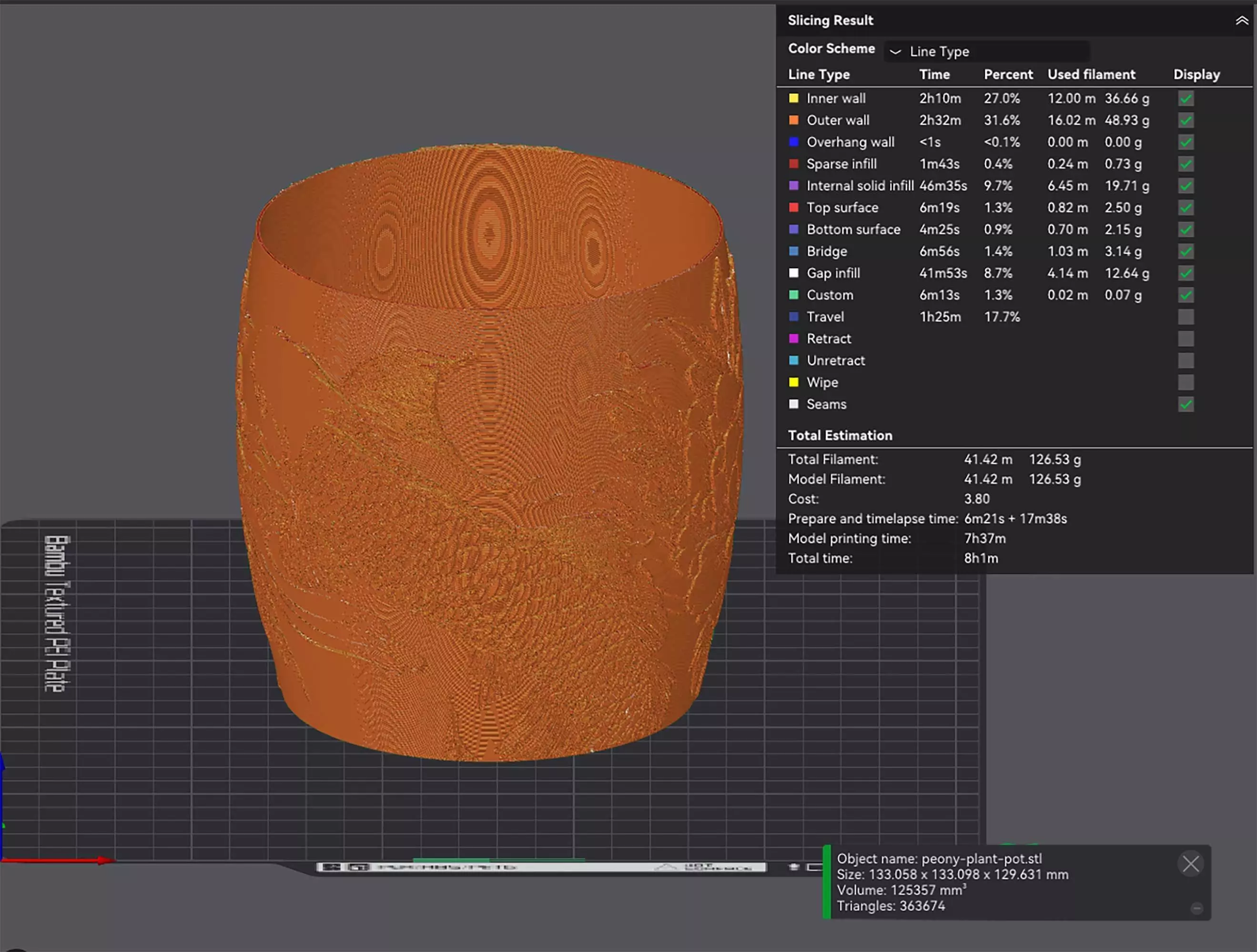 Peony Flower Plant Pot with Drainage No Supports Planter 3D print model_4