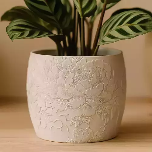 Peony Flower Plant Pot with Drainage No Supports Planter
