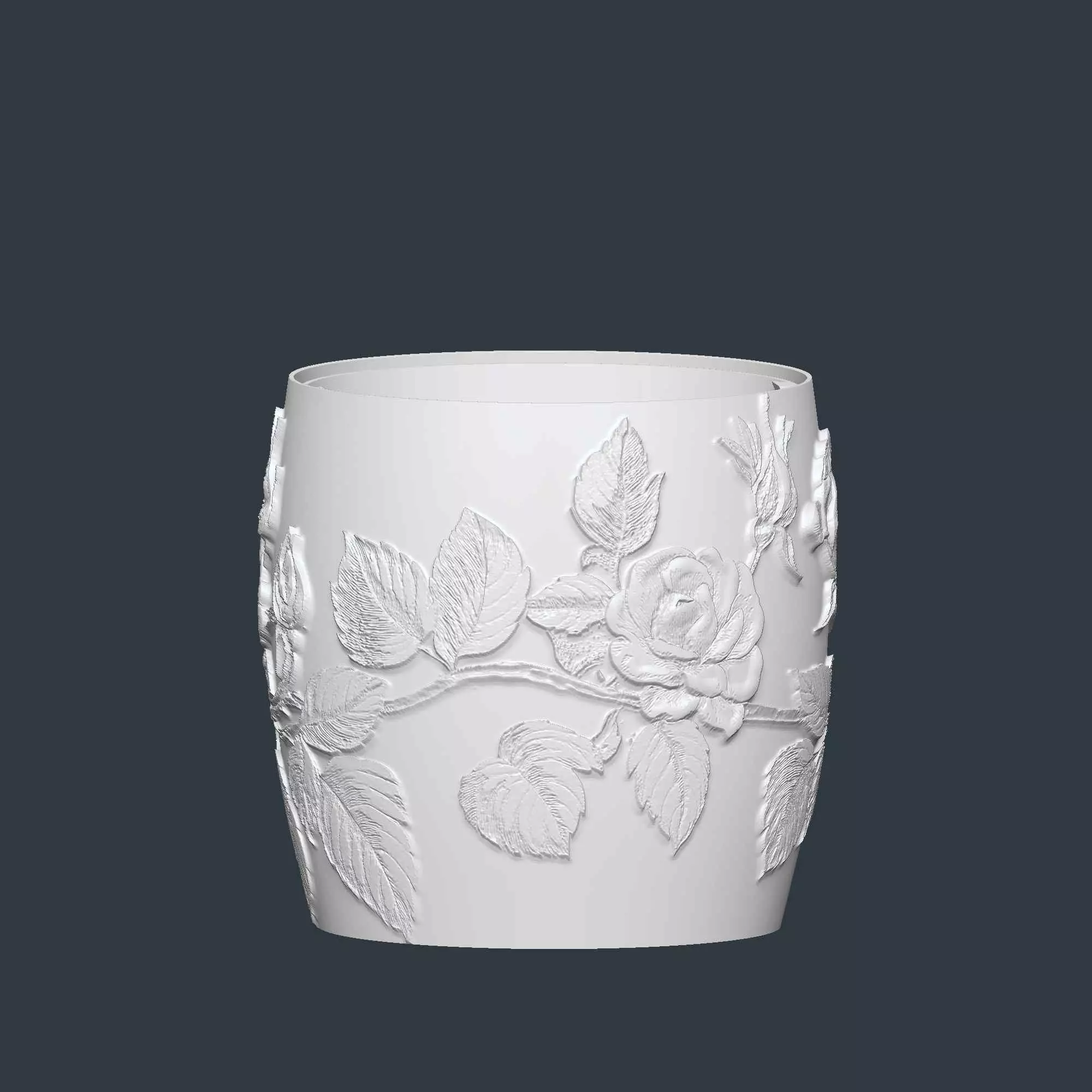 Rose Flower Plant Pot with Drainage No Supports Planter 3D print model_7
